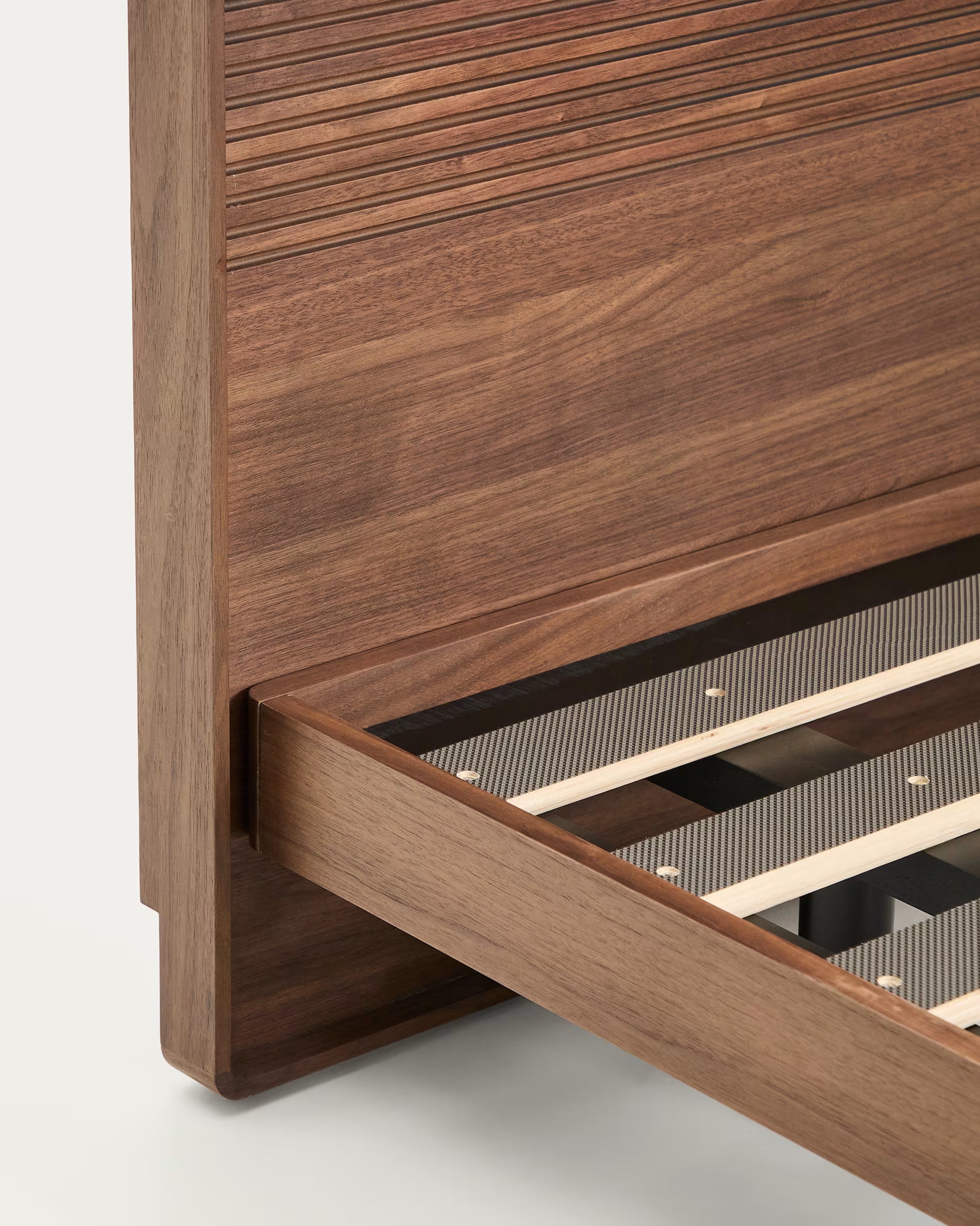 NORLEN bed dark brown walnut veneer