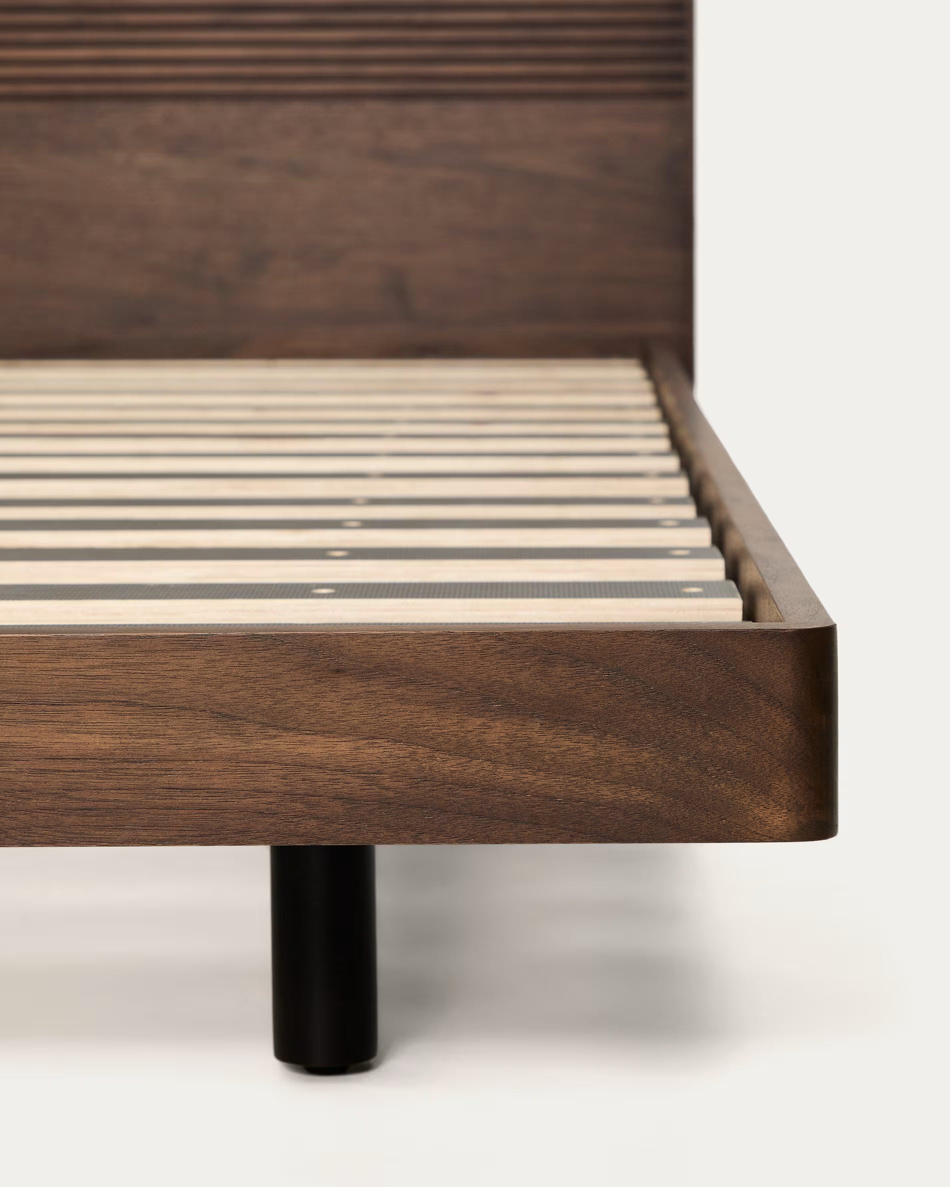 NORLEN bed dark brown walnut veneer