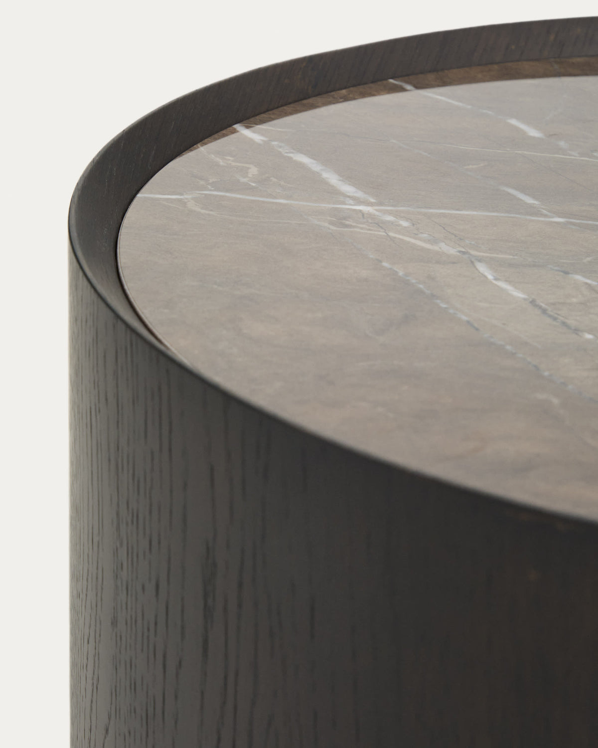 Stolik kawowy NEMORE z szufladą ciemny fornir dębowy z ceramicznym blatem – ujęcie 9