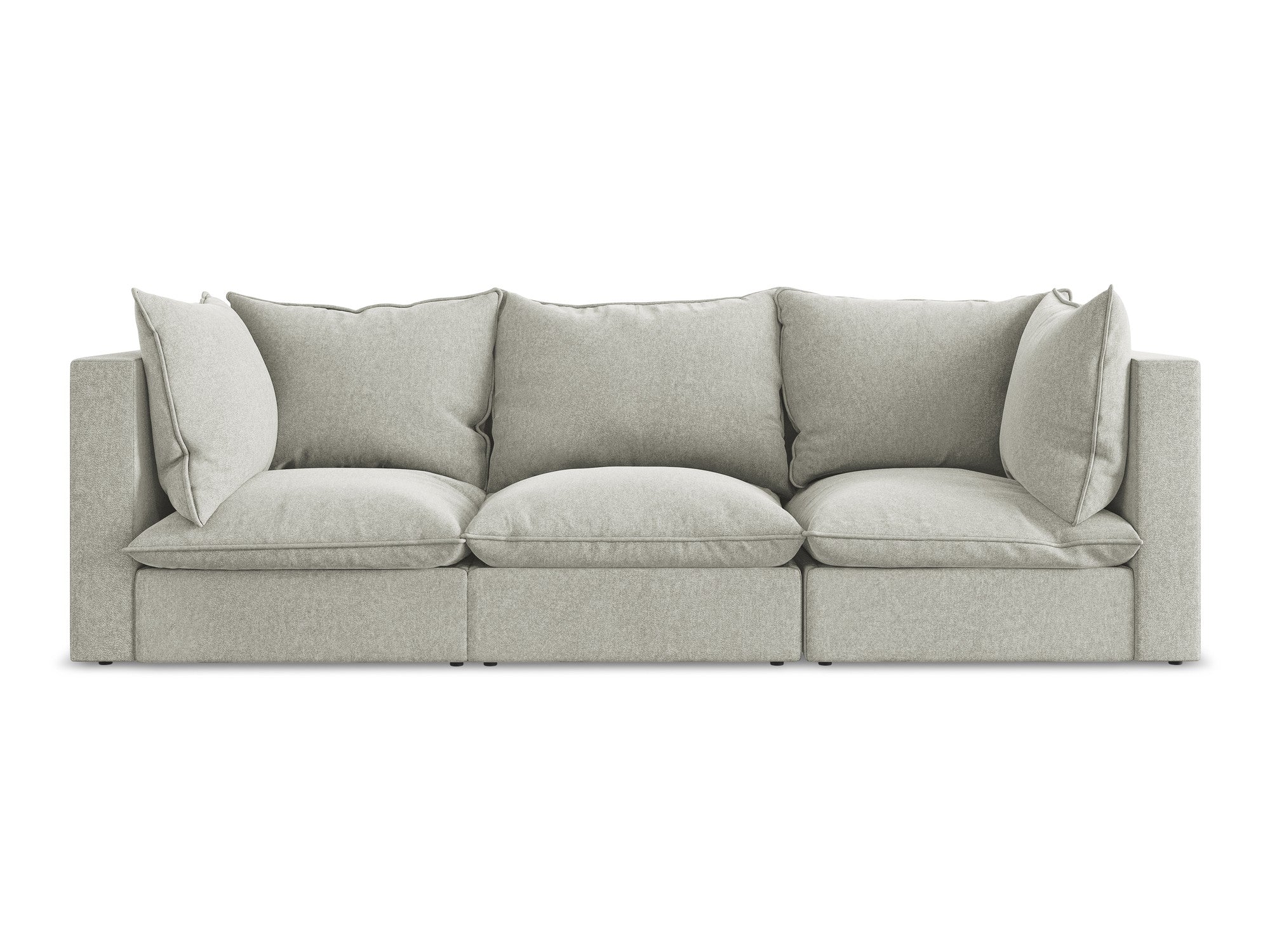 Velvet Sofa for 3 People MANAO Light Gray