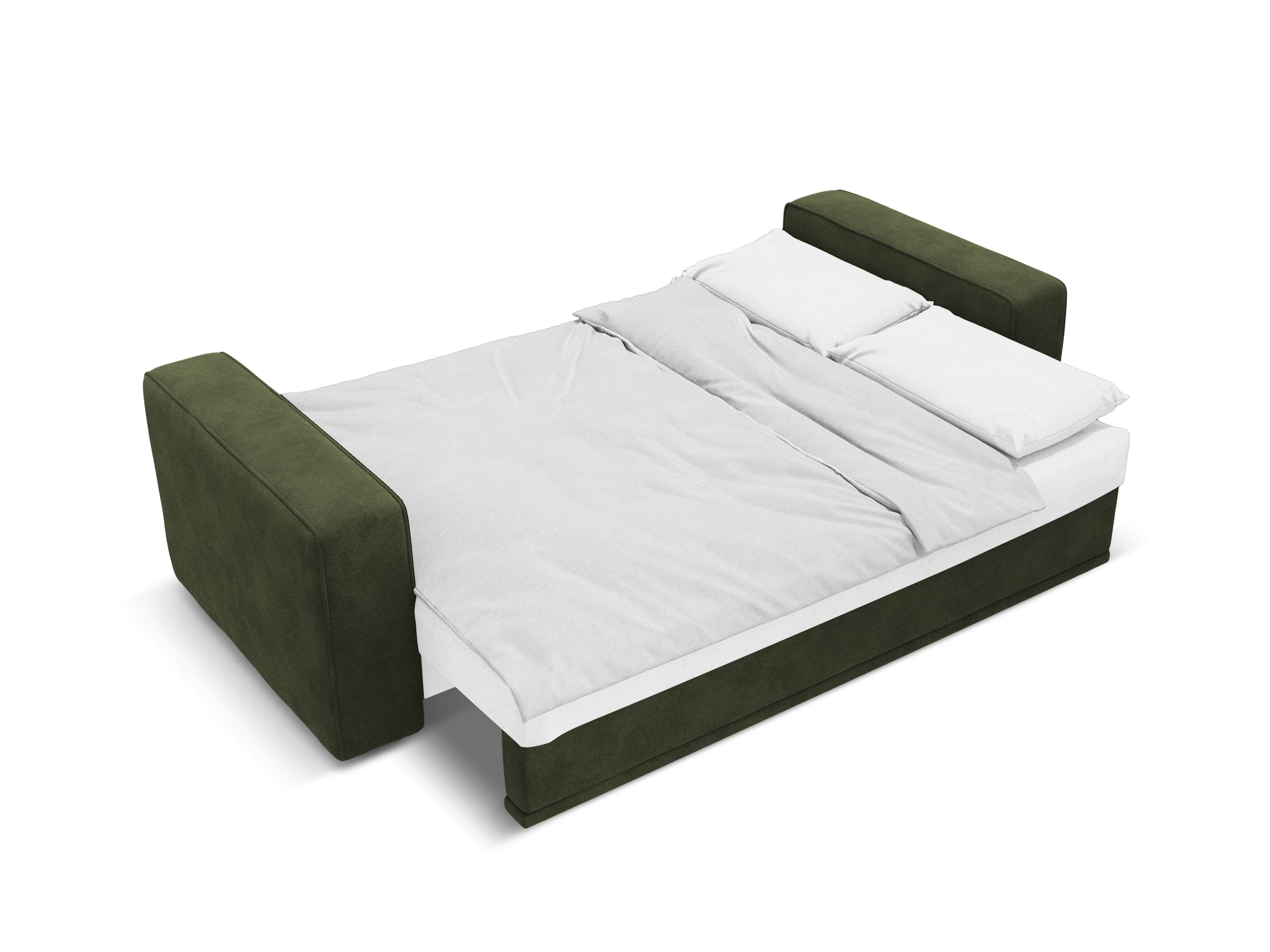 Sofa z jemného velúru s funkciou spania RIBES zelená