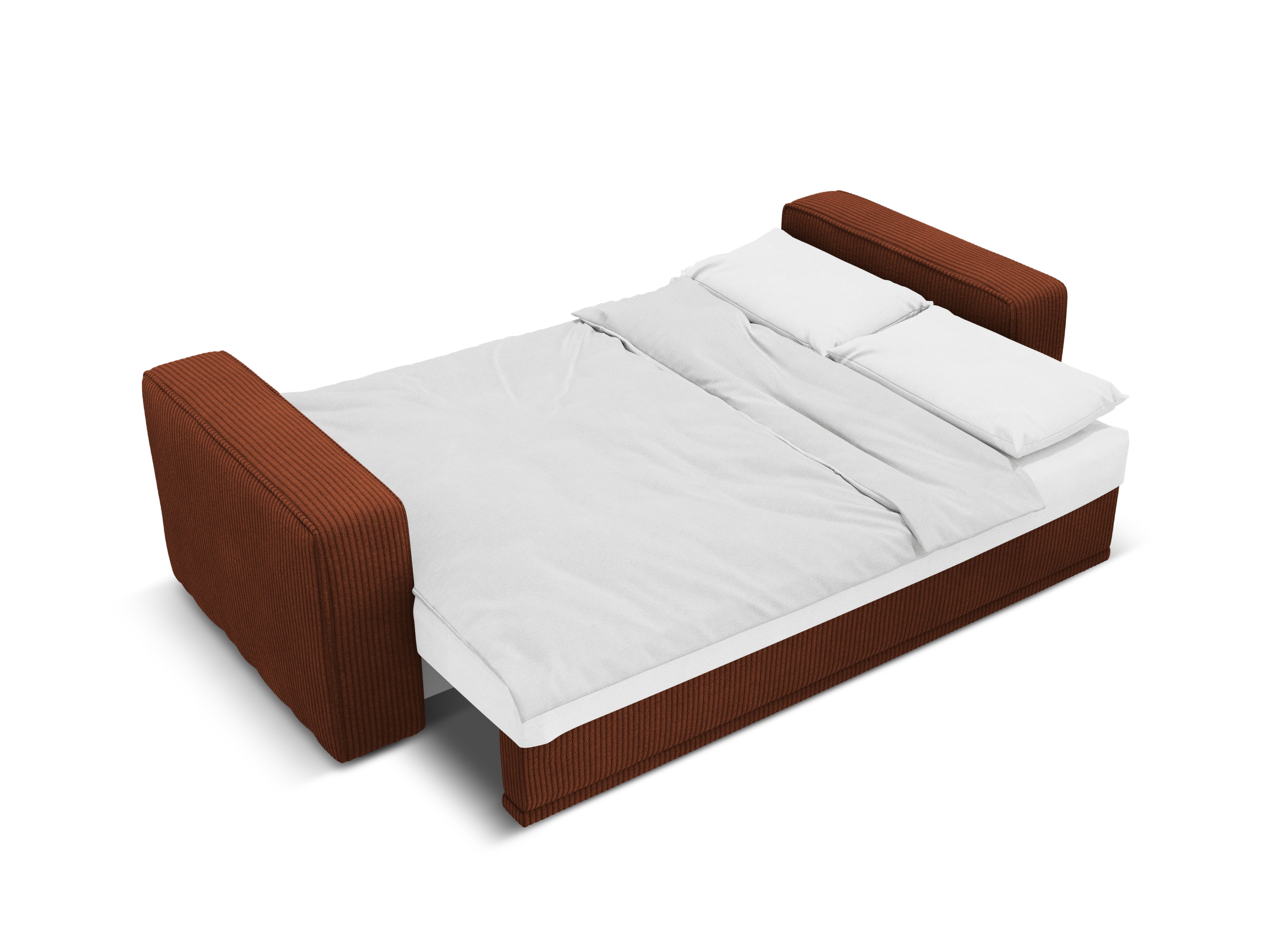 Pohovka s funkciou spania RIBES tehlový zamat