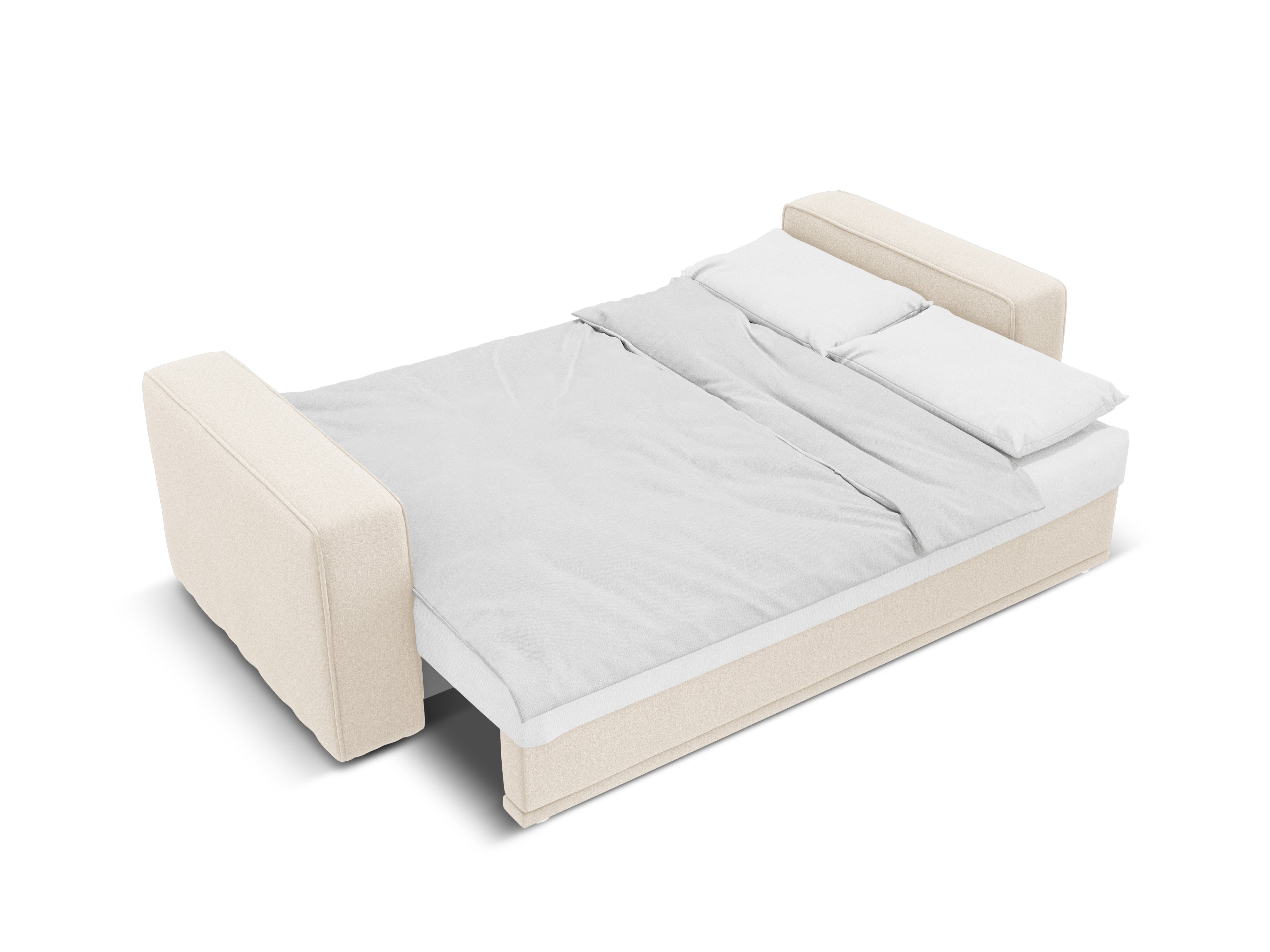 Pohovka s funkciou spania RIBES svetlo béžový šenil