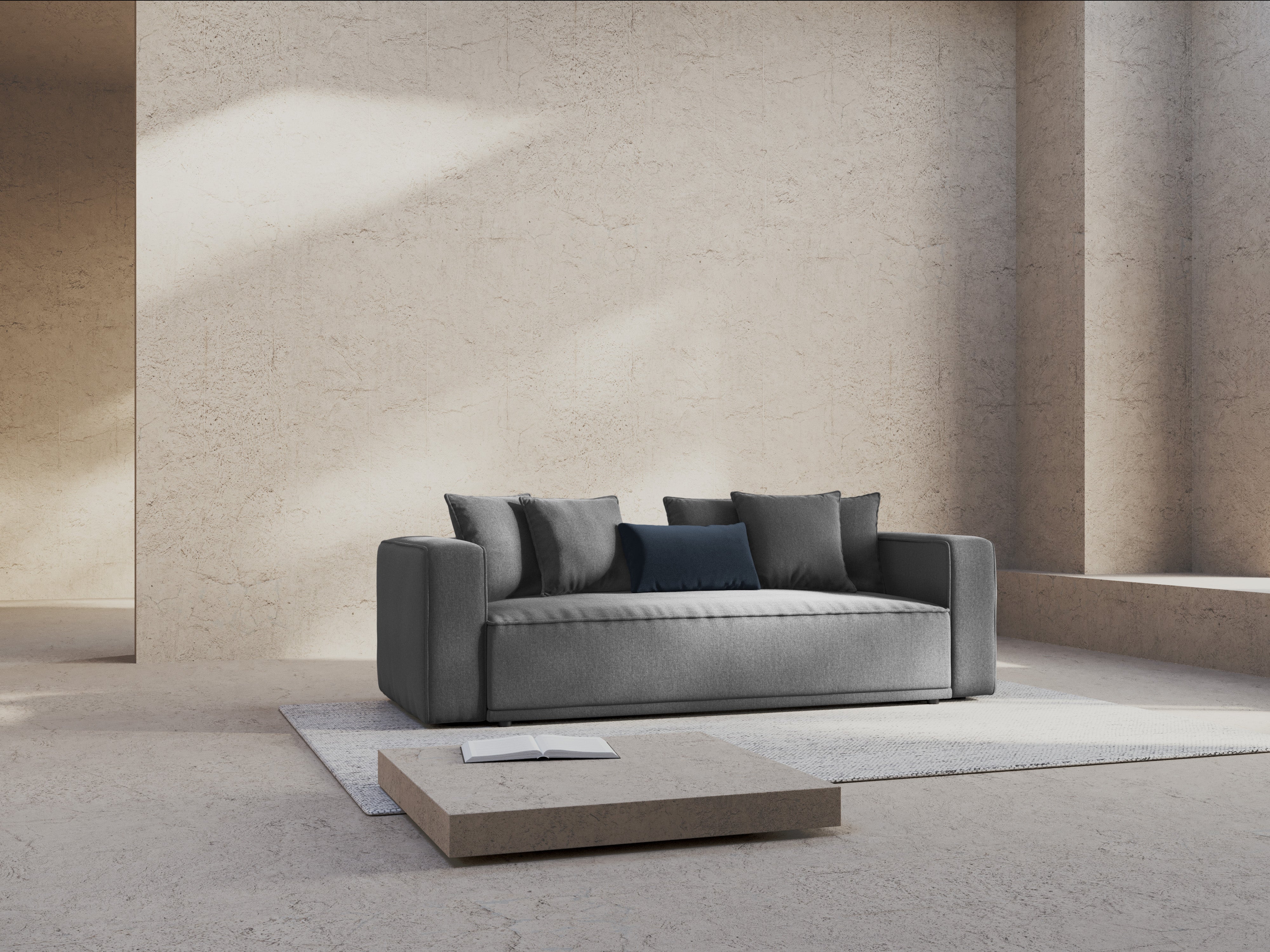 Sofa s funkciou spania RIBES šedý šenil