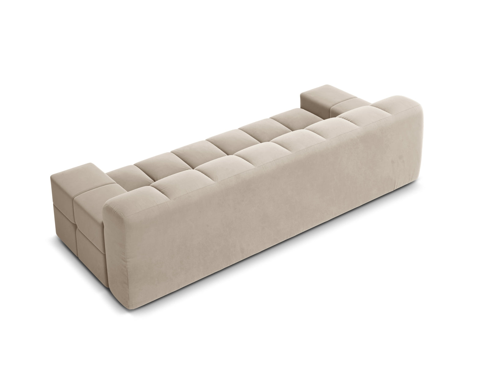 AGAVE light beige velvet 3-seater sofa