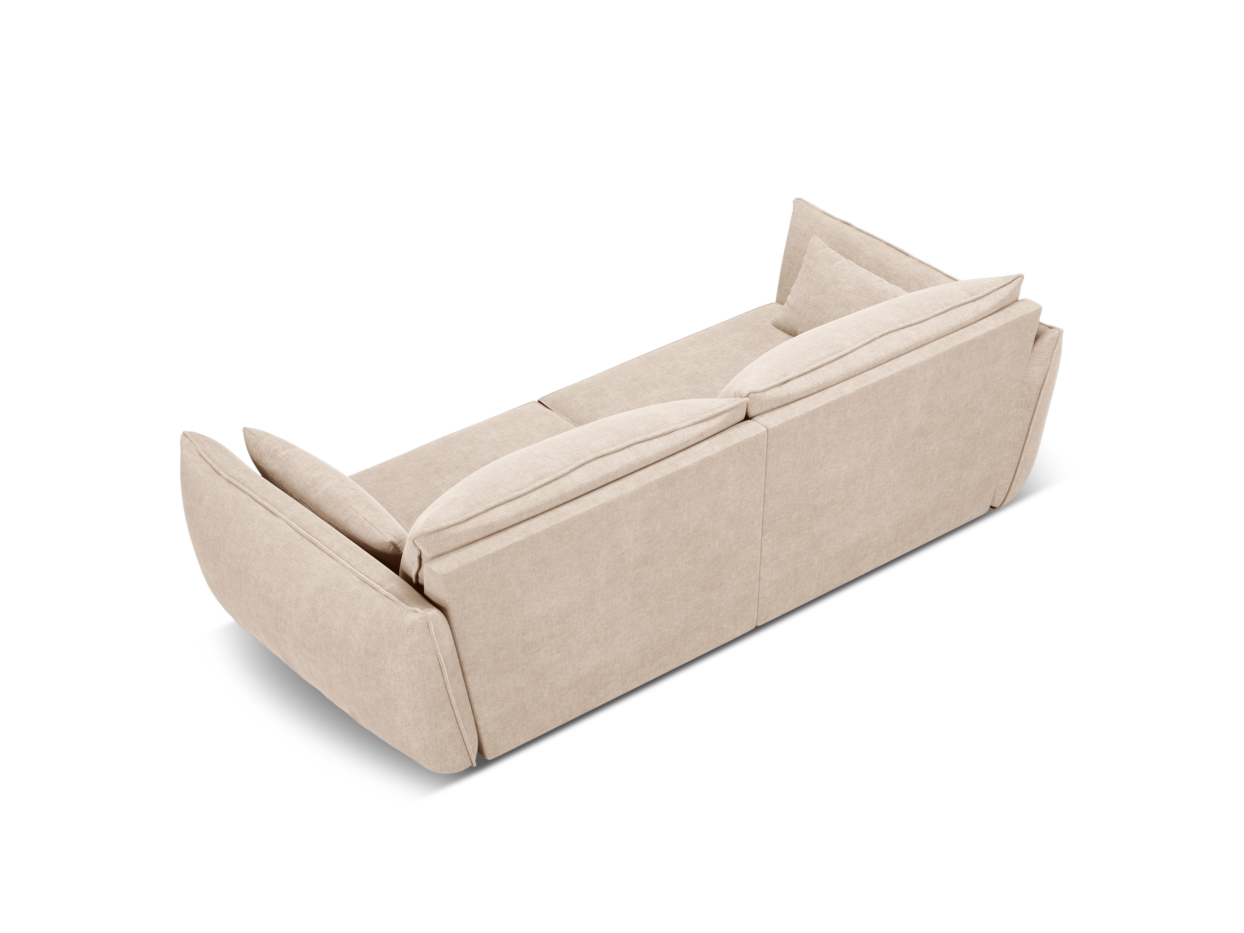Sofa v zamatovej tkanine 3-miestna VANDA béžová