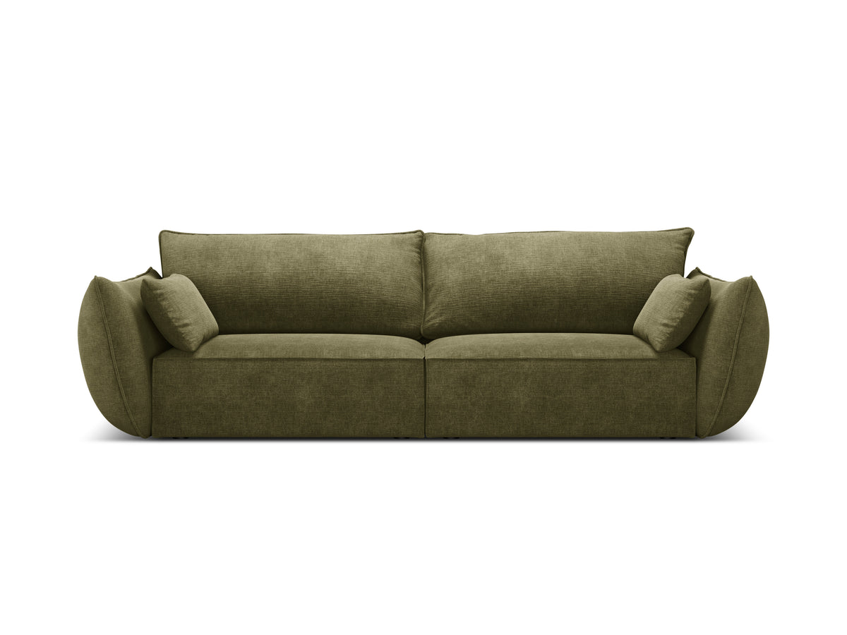 Sofa v zamatovej tkanine 3-miestna VANDA zelená