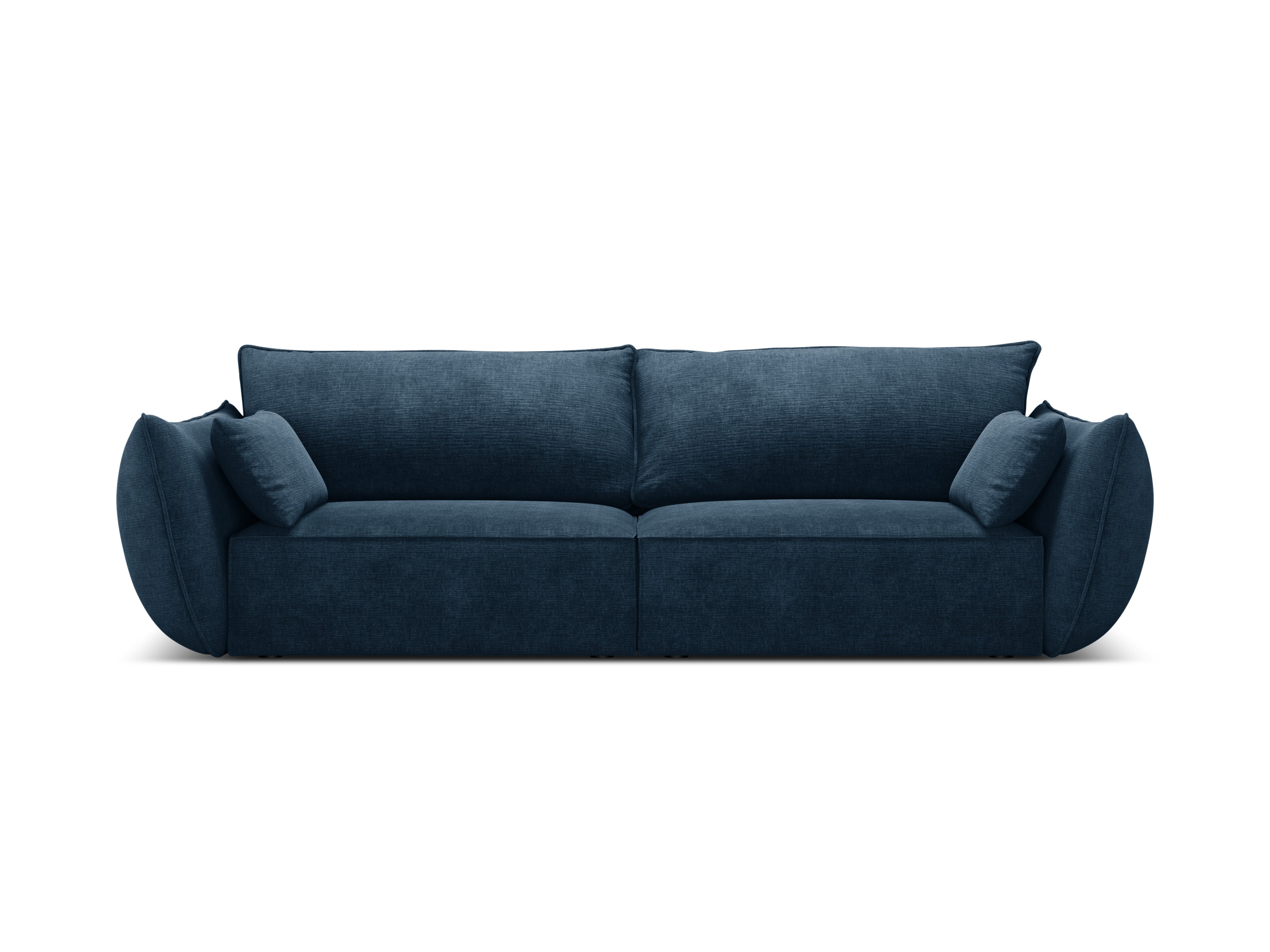 Sofa v szenilovej tkanine 3-miestna VANDA kráľovsky modrá