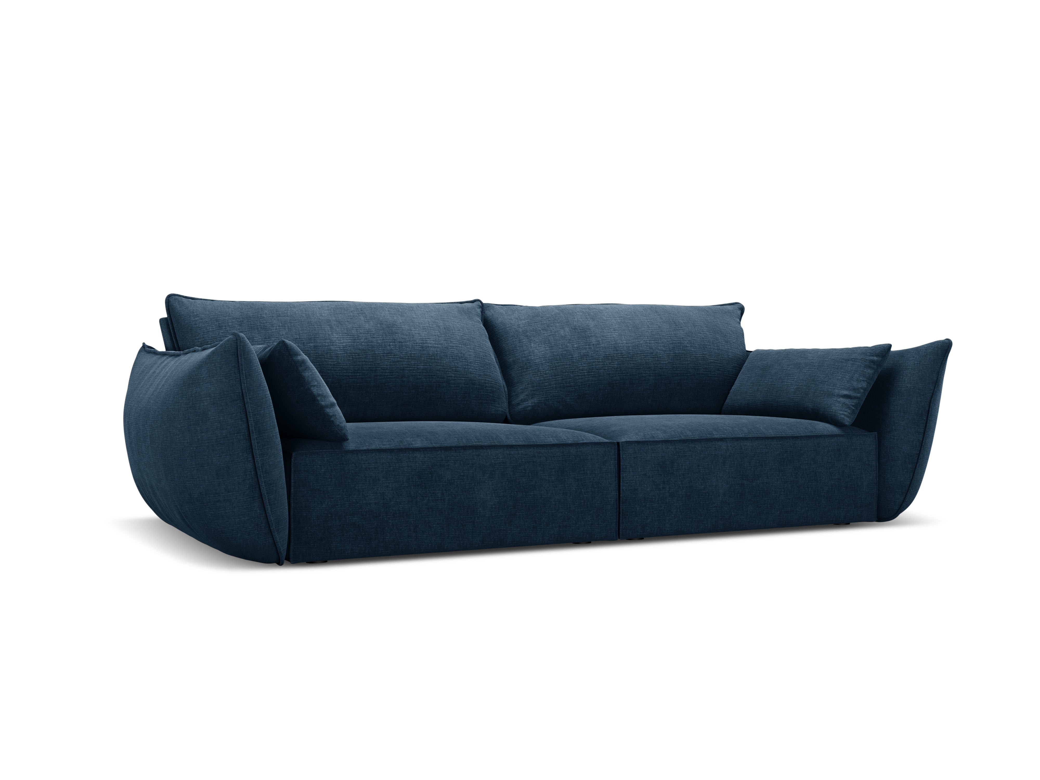Sofa v szenilovej tkanine 3-miestna VANDA kráľovsky modrá
