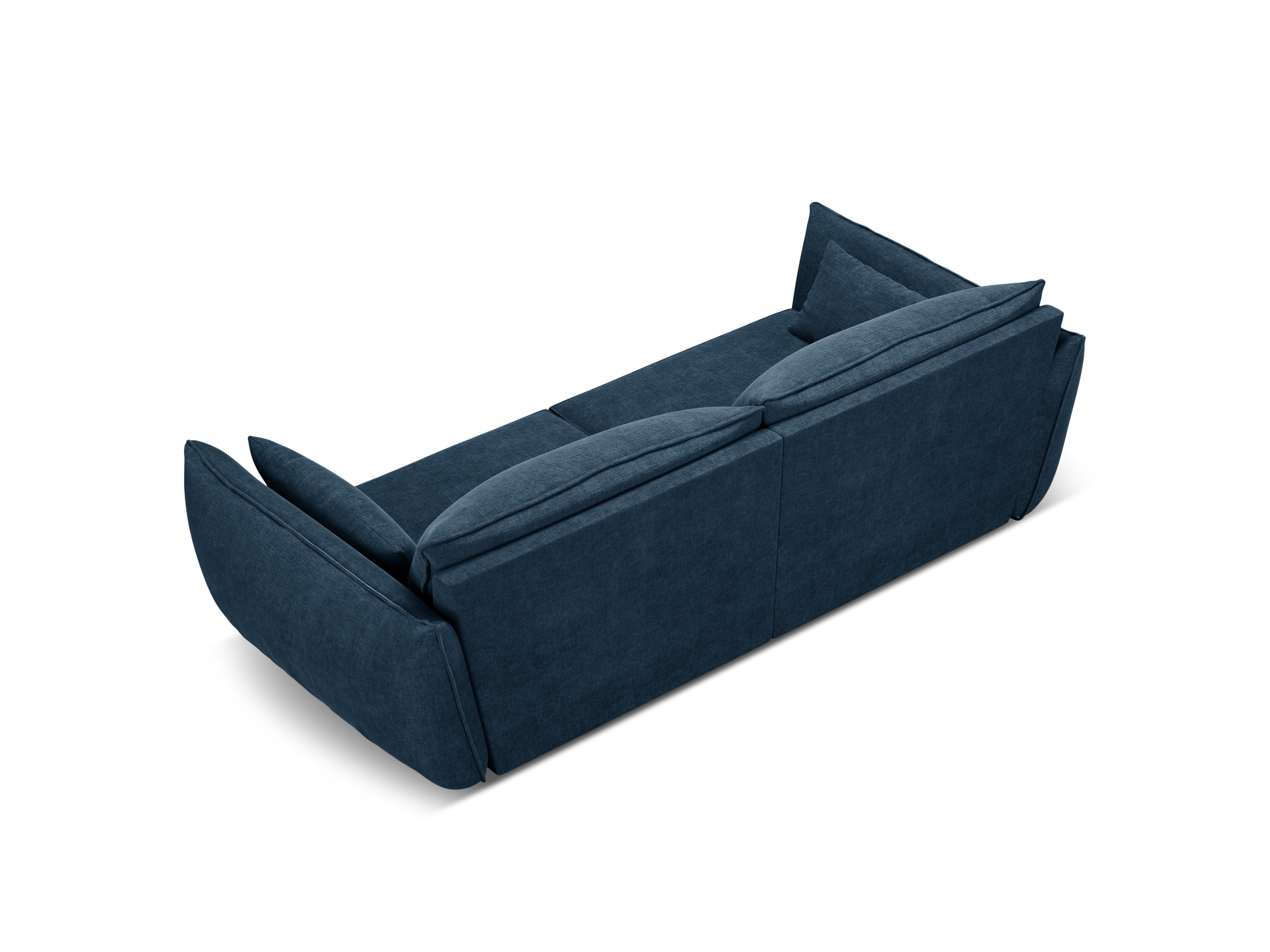 Sofa v szenilovej tkanine 3-miestna VANDA kráľovsky modrá