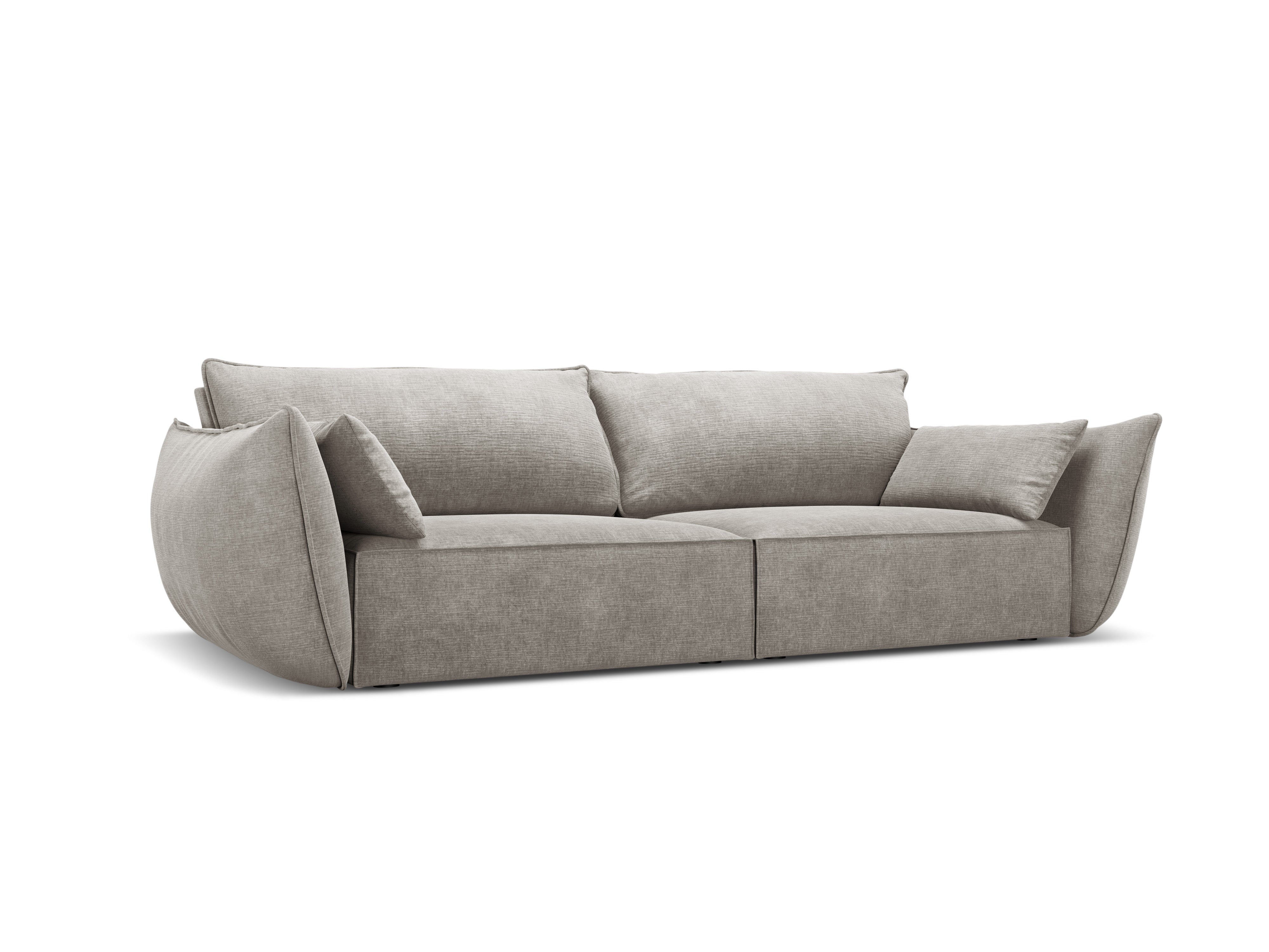 Sofa v szenilovej tkanine 3-miestna VANDA svetlosivá