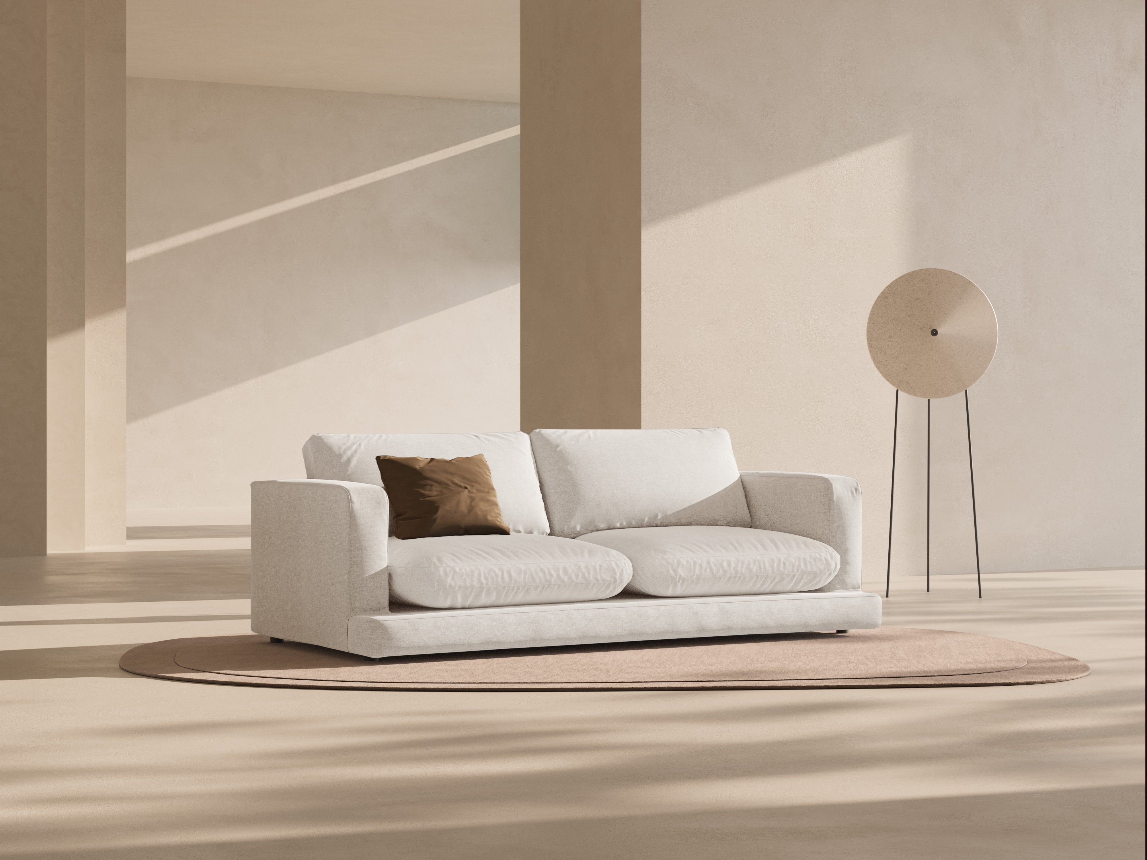 3-seater Sofa DAPHNE broken white chenille