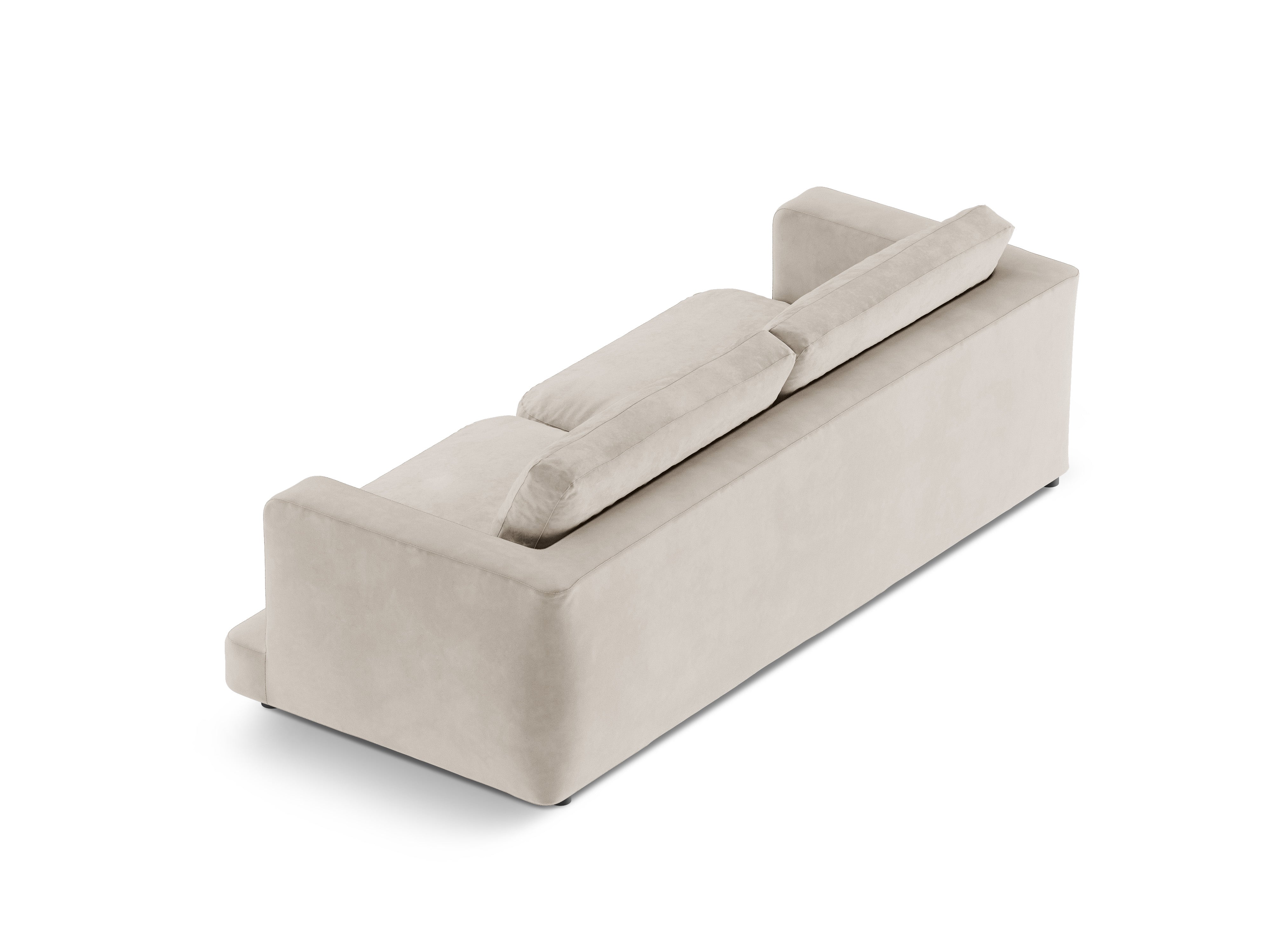 Sofa z jemného velúru 3-miestna DAPHNE svetlo béžová