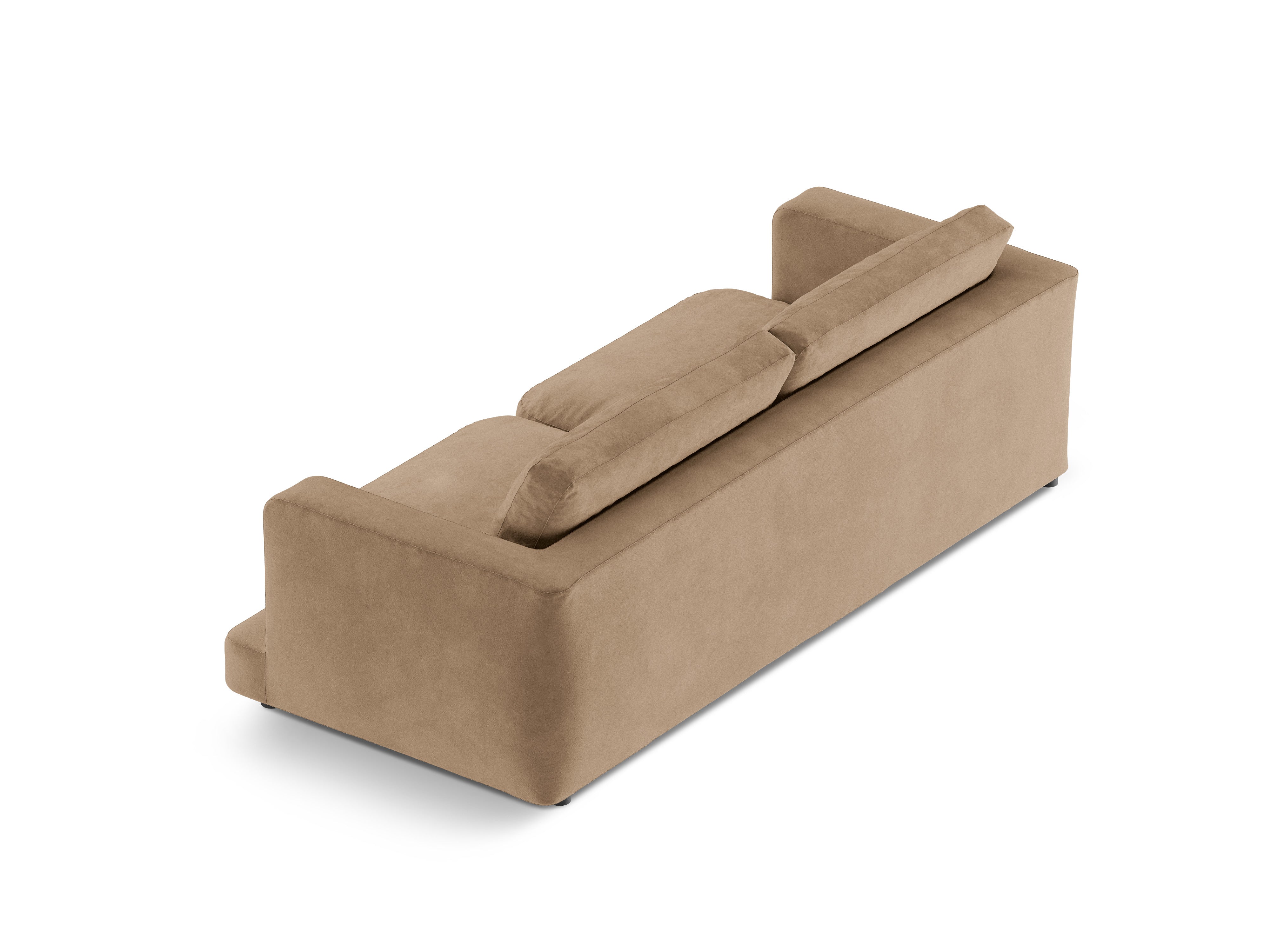 Sofa z jemného velúru 3-miestna DAPHNE béžová