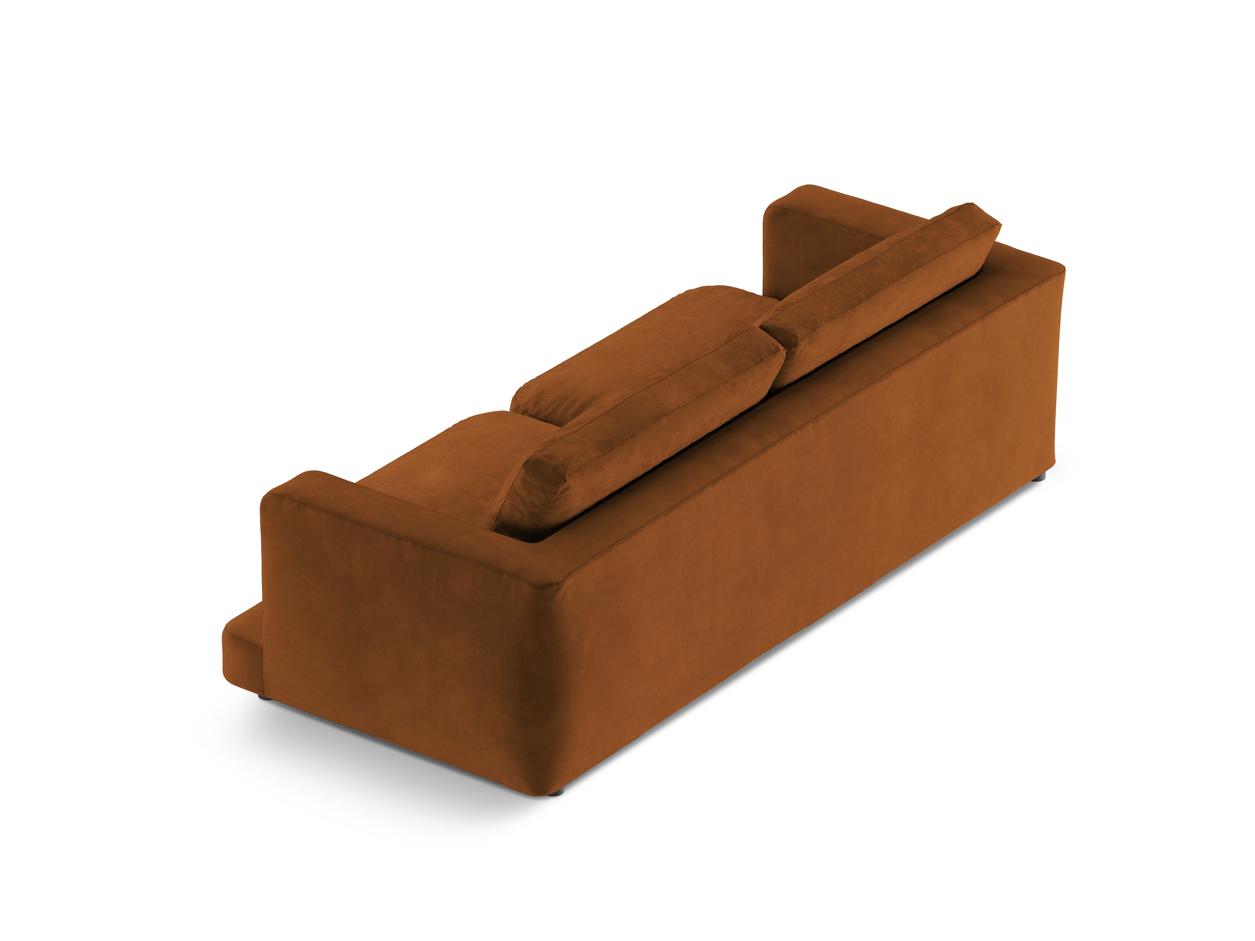 Sofa z jemného velúru 3-miestna DAPHNE medená