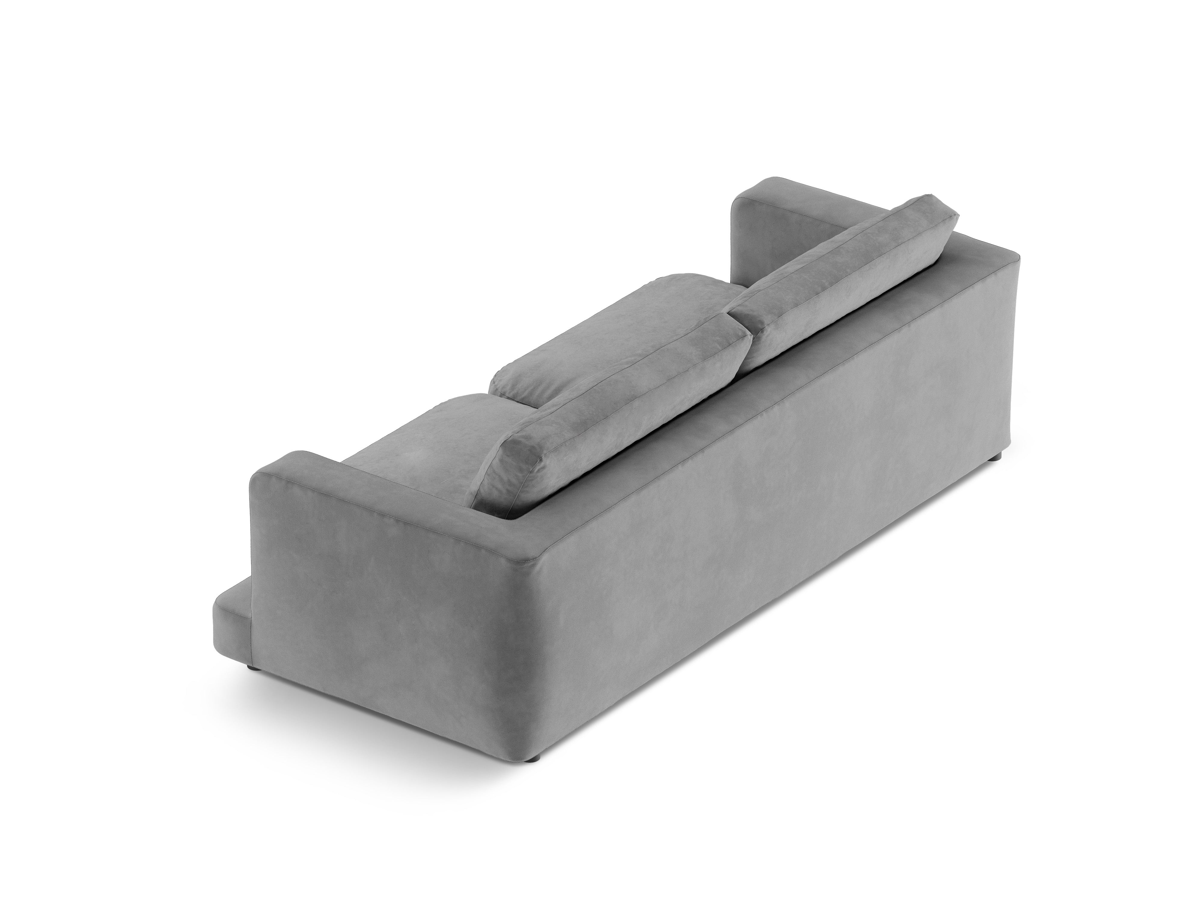 Sedačka zamatová 3-miestna DAPHNE šedá