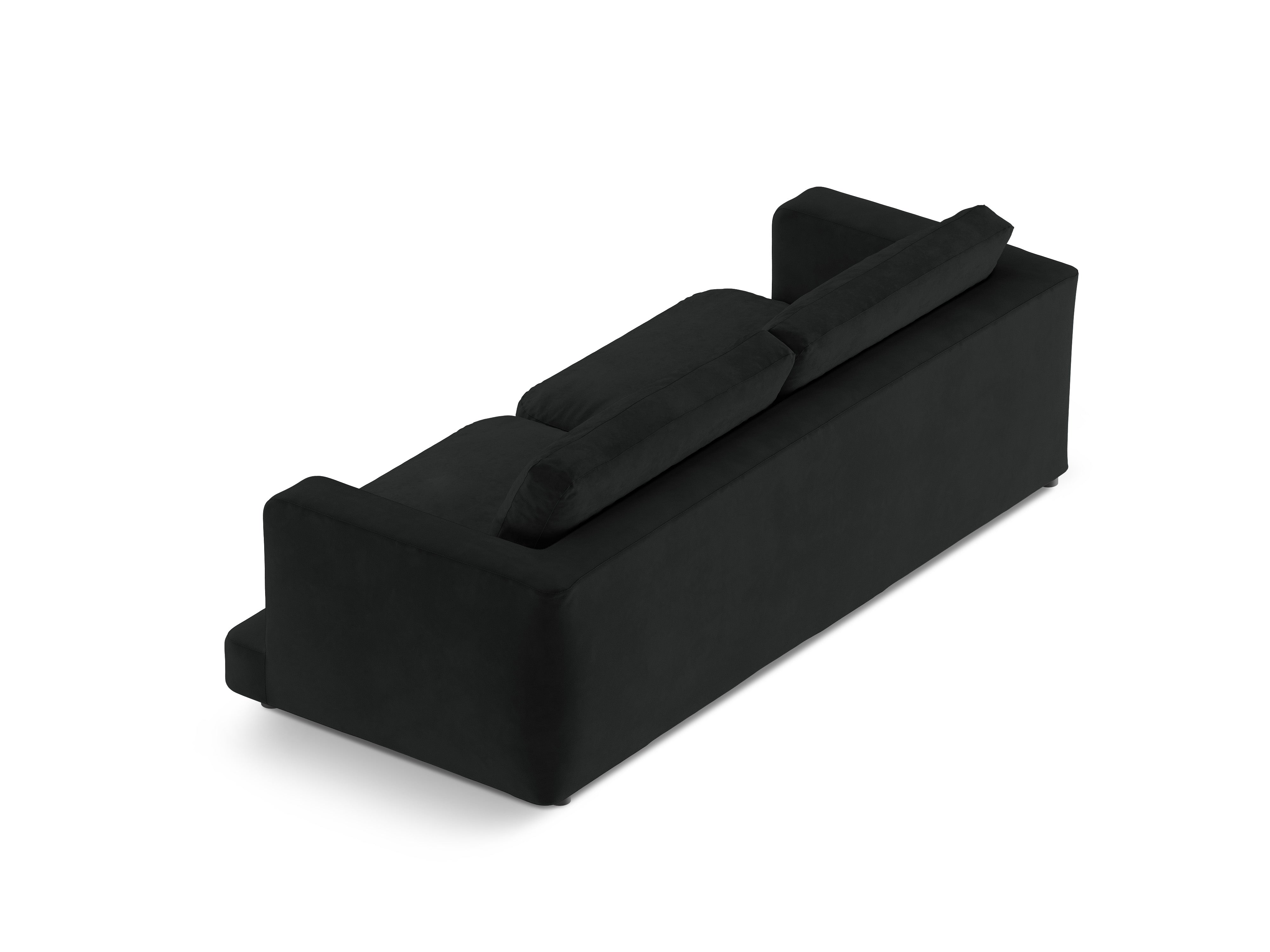 Sofa z jemného velúru 3-miestna DAPHNE čierna