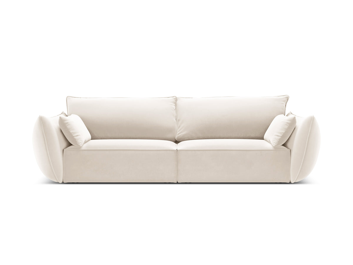 Sofa z jemného velúru 3-miestna VANDA béžová