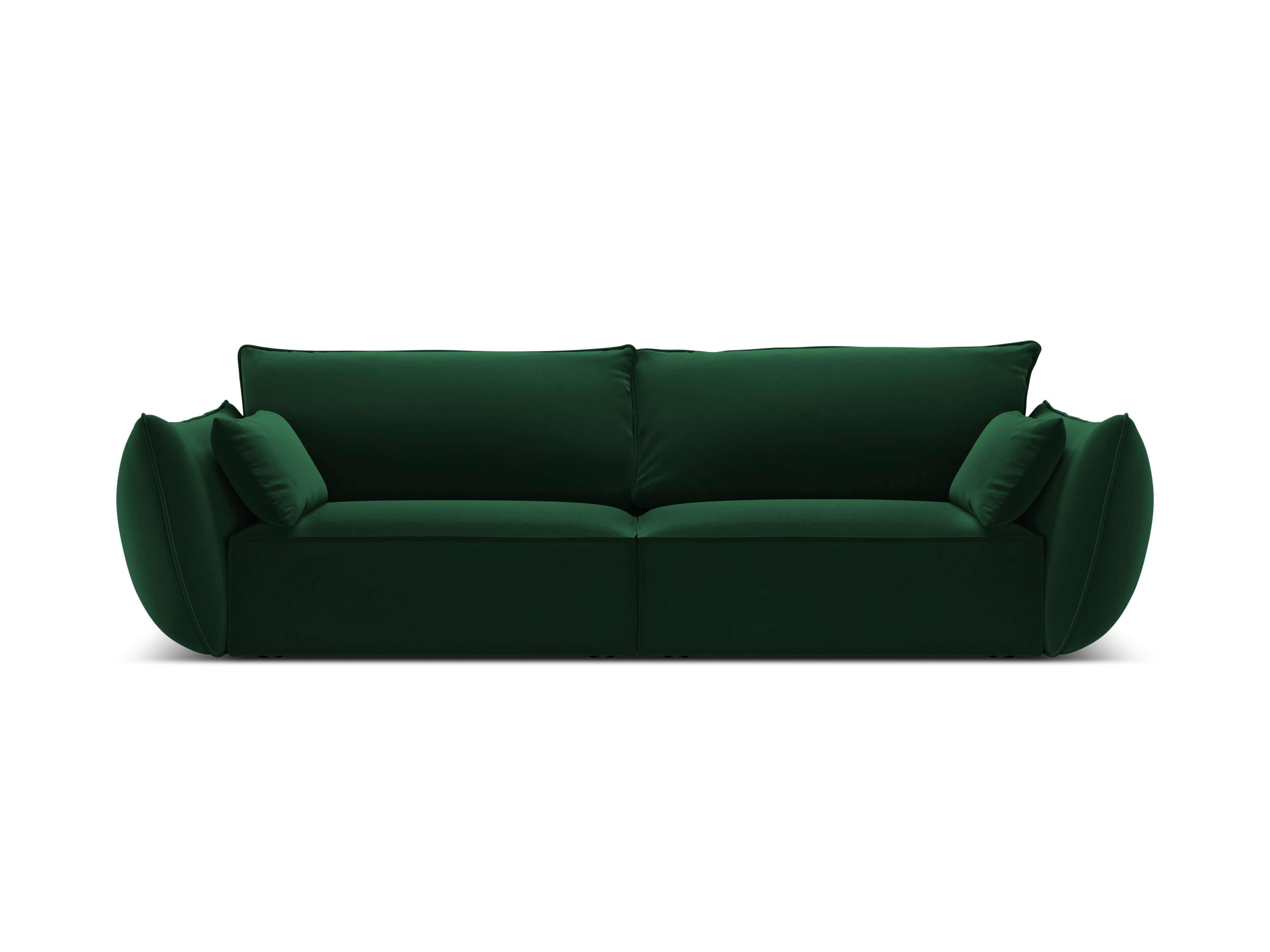 Sofa zamatová 3-miestna VANDA fľašková zelená