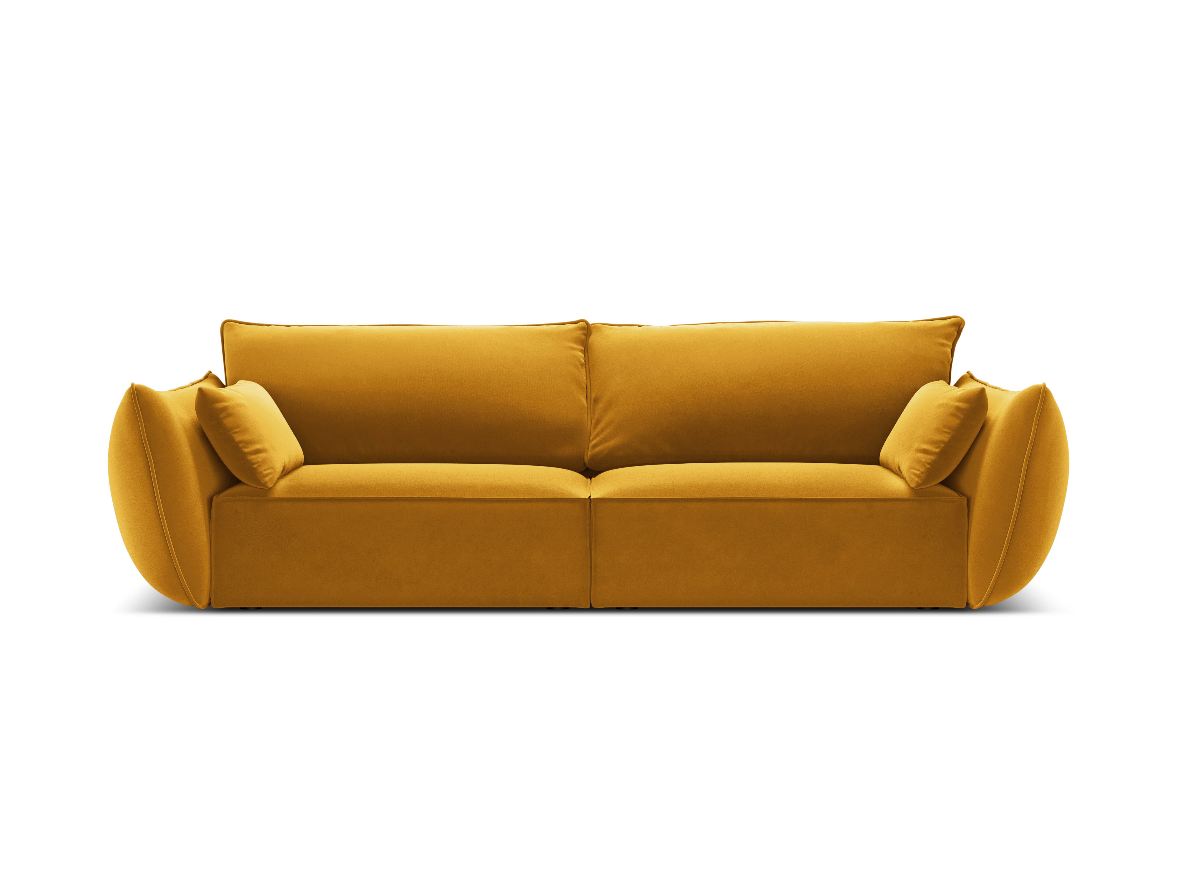 Sofa z jemného velúru 3-miestna VANDA horčicová