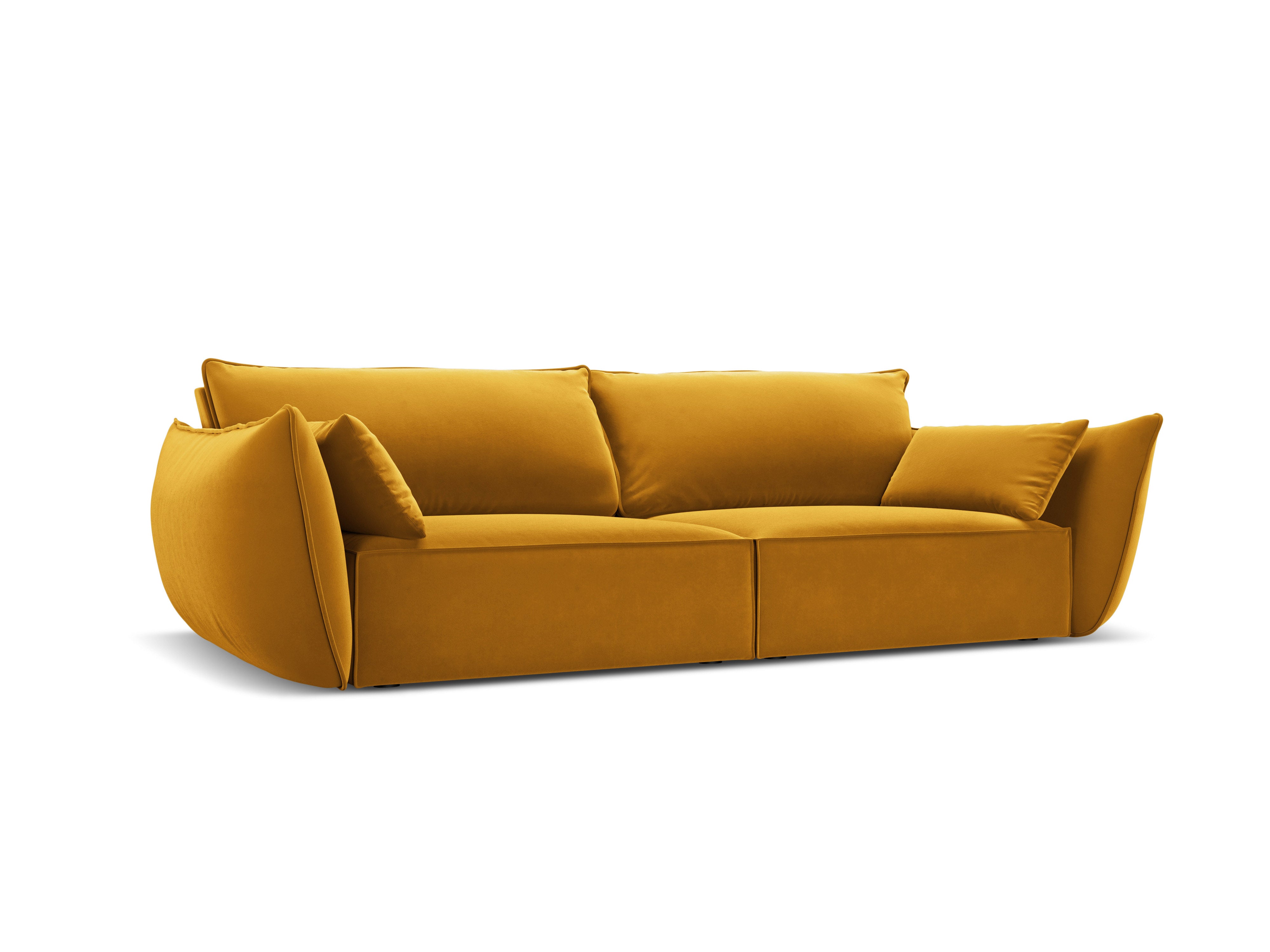 Sofa z jemného velúru 3-miestna VANDA horčicová
