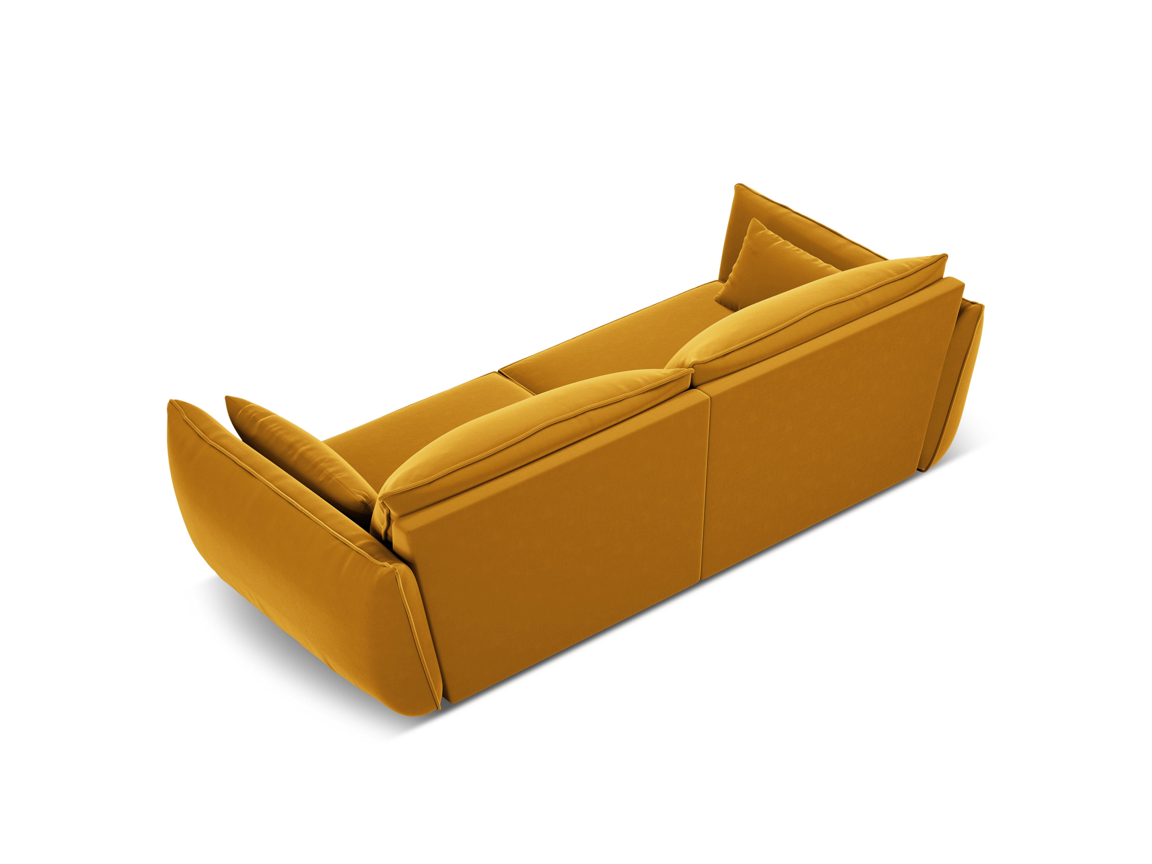 Sofa z jemného velúru 3-miestna VANDA horčicová