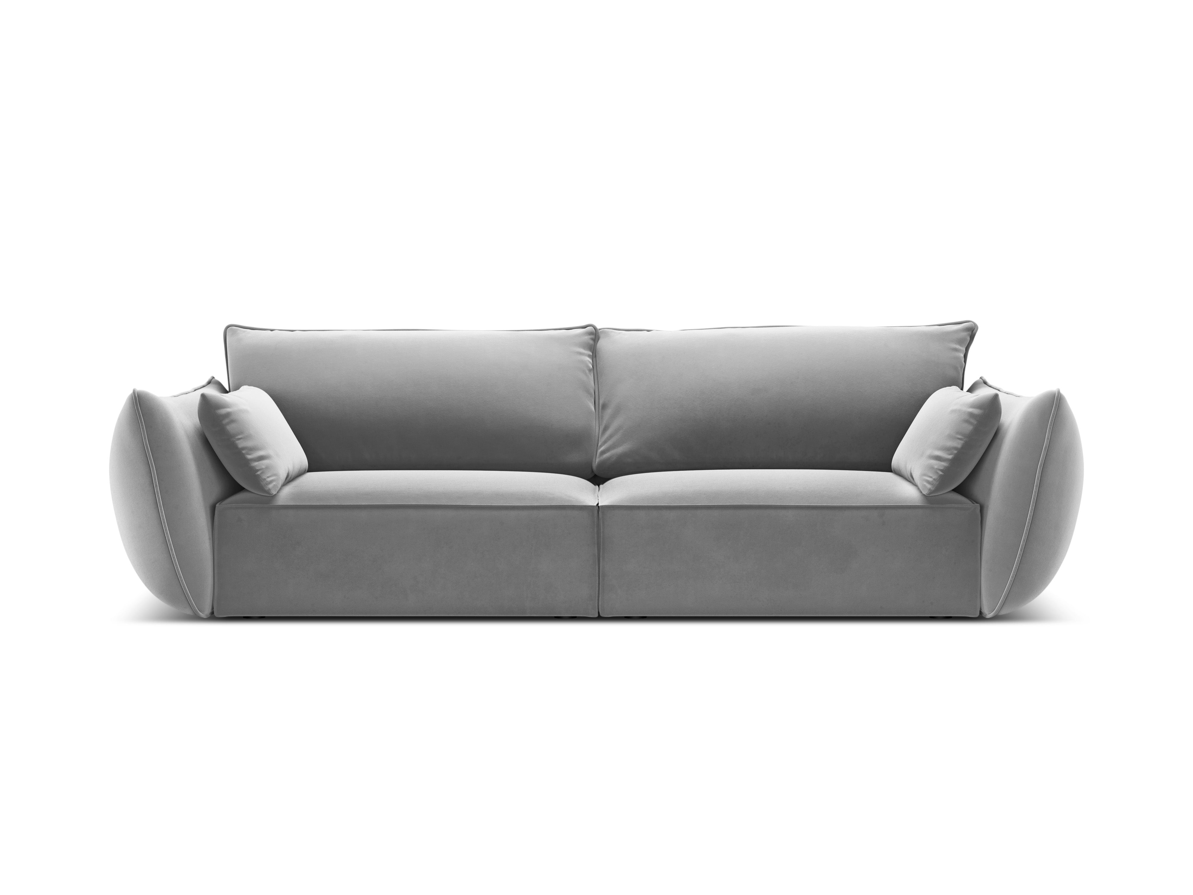 Sofa z jemného velúru 3-miestna VANDA šedá