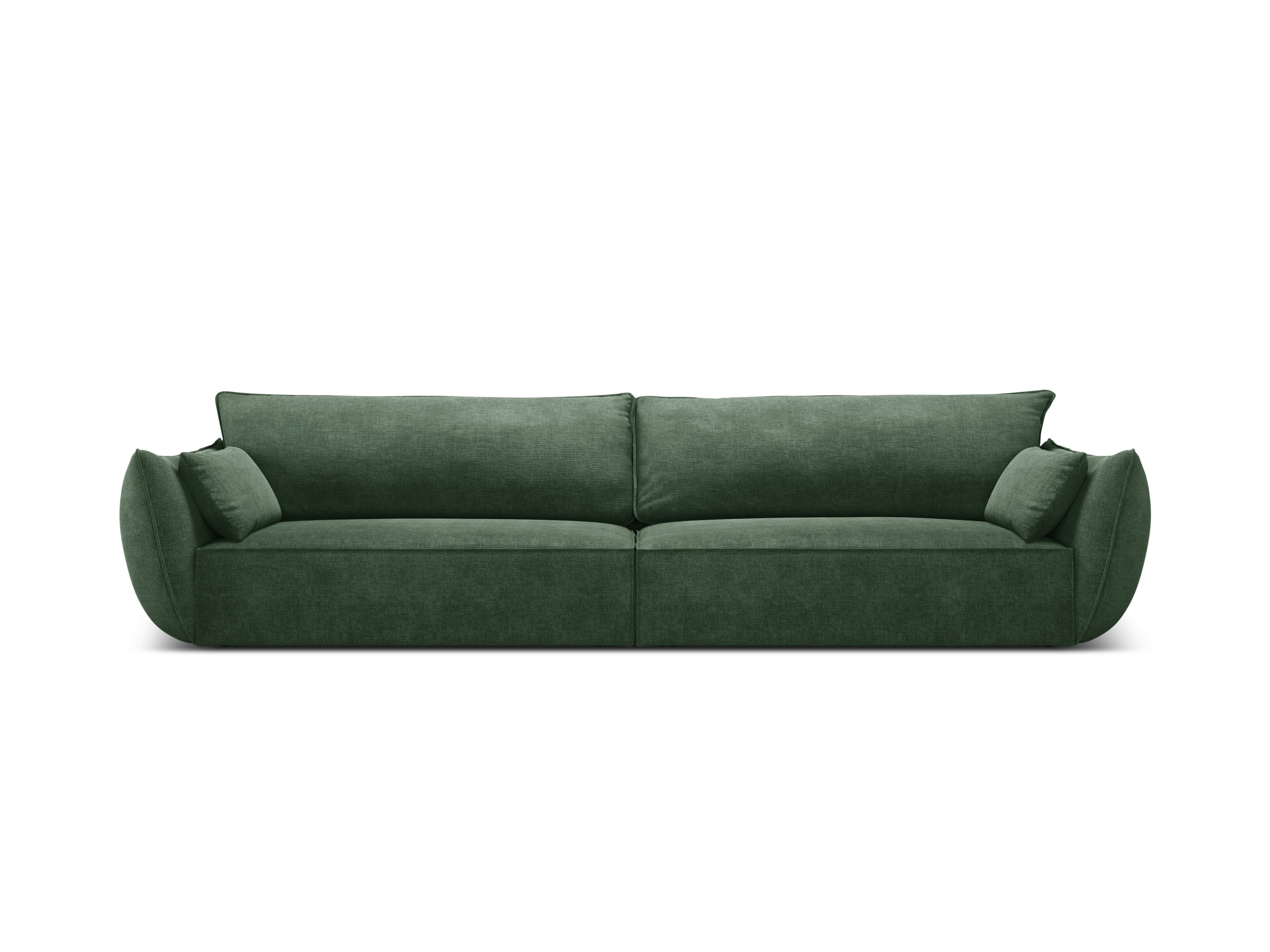 Sofa v zamatovej tkanine 4-osobová VANDA fľašková zelená