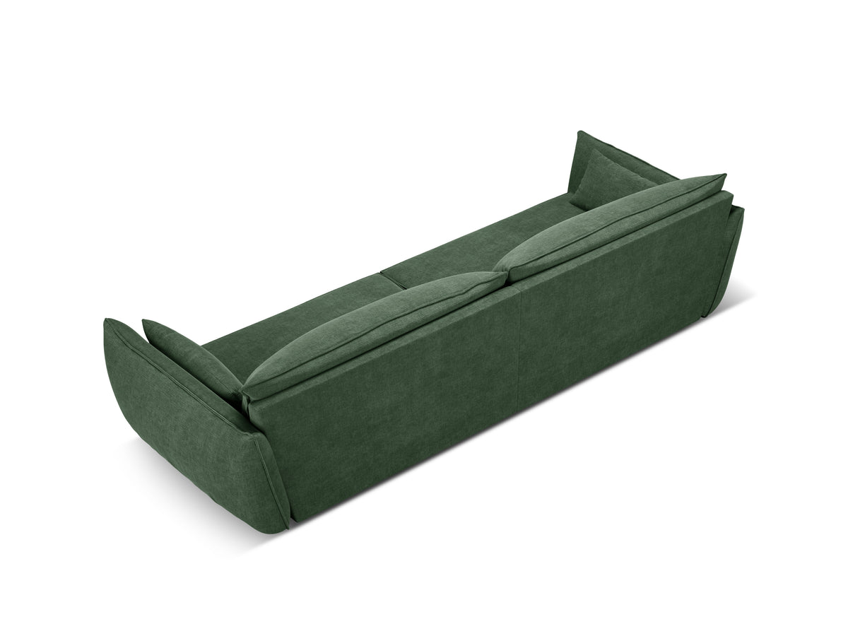 Sofa v zamatovej tkanine 4-osobová VANDA fľašková zelená