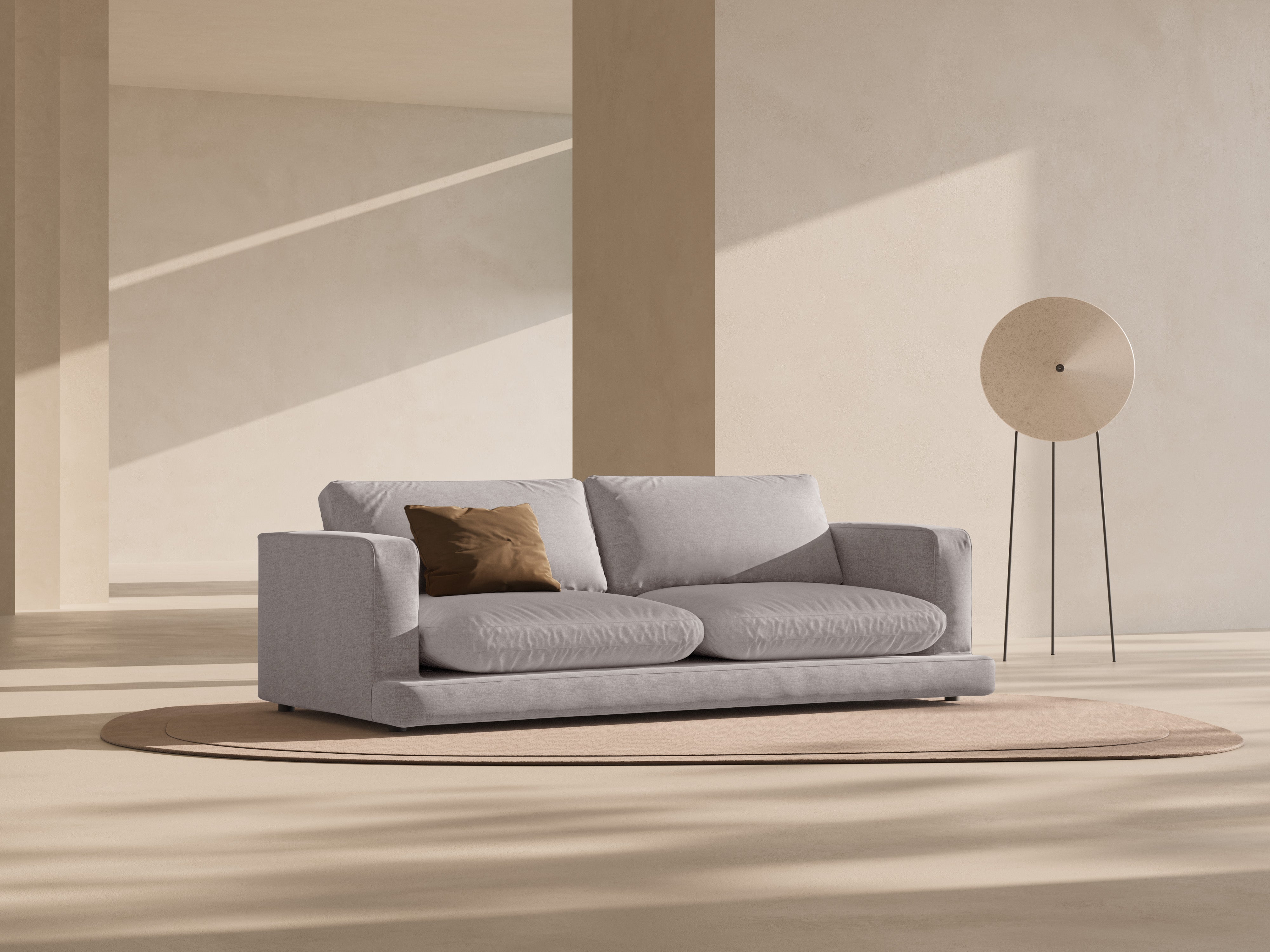 4-seater DAPHNE sofa warm gray chenille