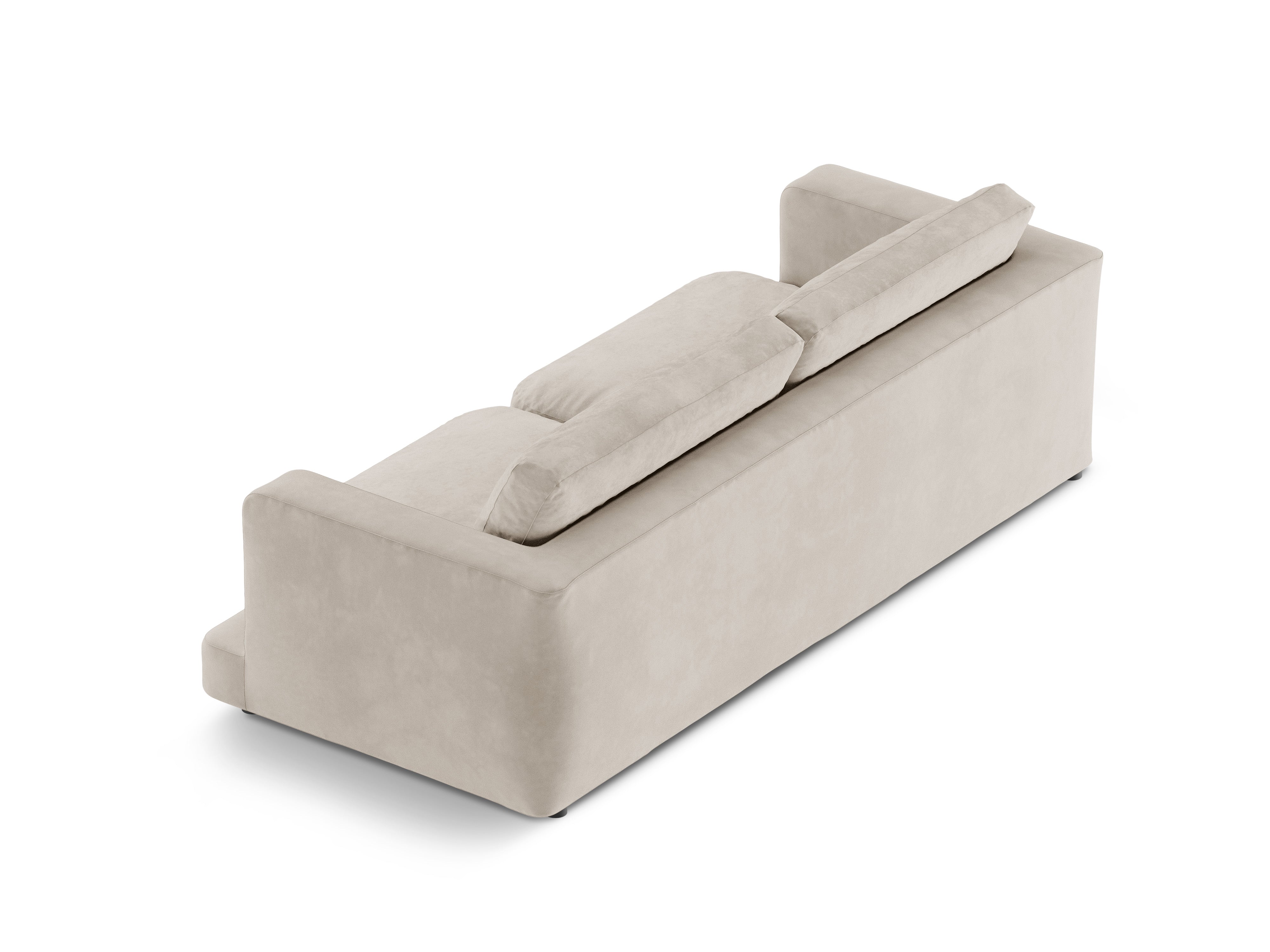 Sofa z jemného velúru pre 4 osoby DAPHNE svetlo béžová