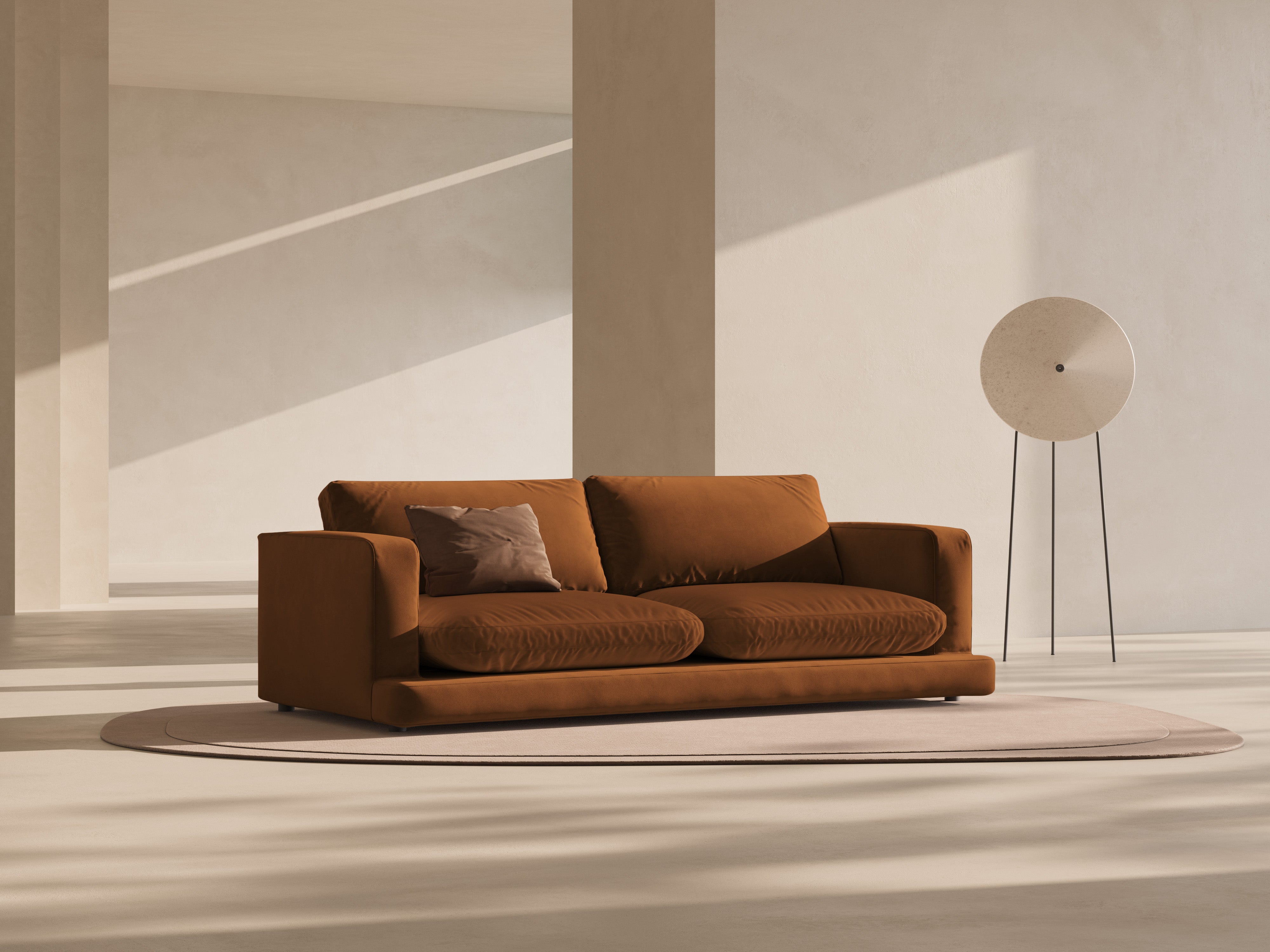 Velvet sofa for 4 people DAPHNE copper
