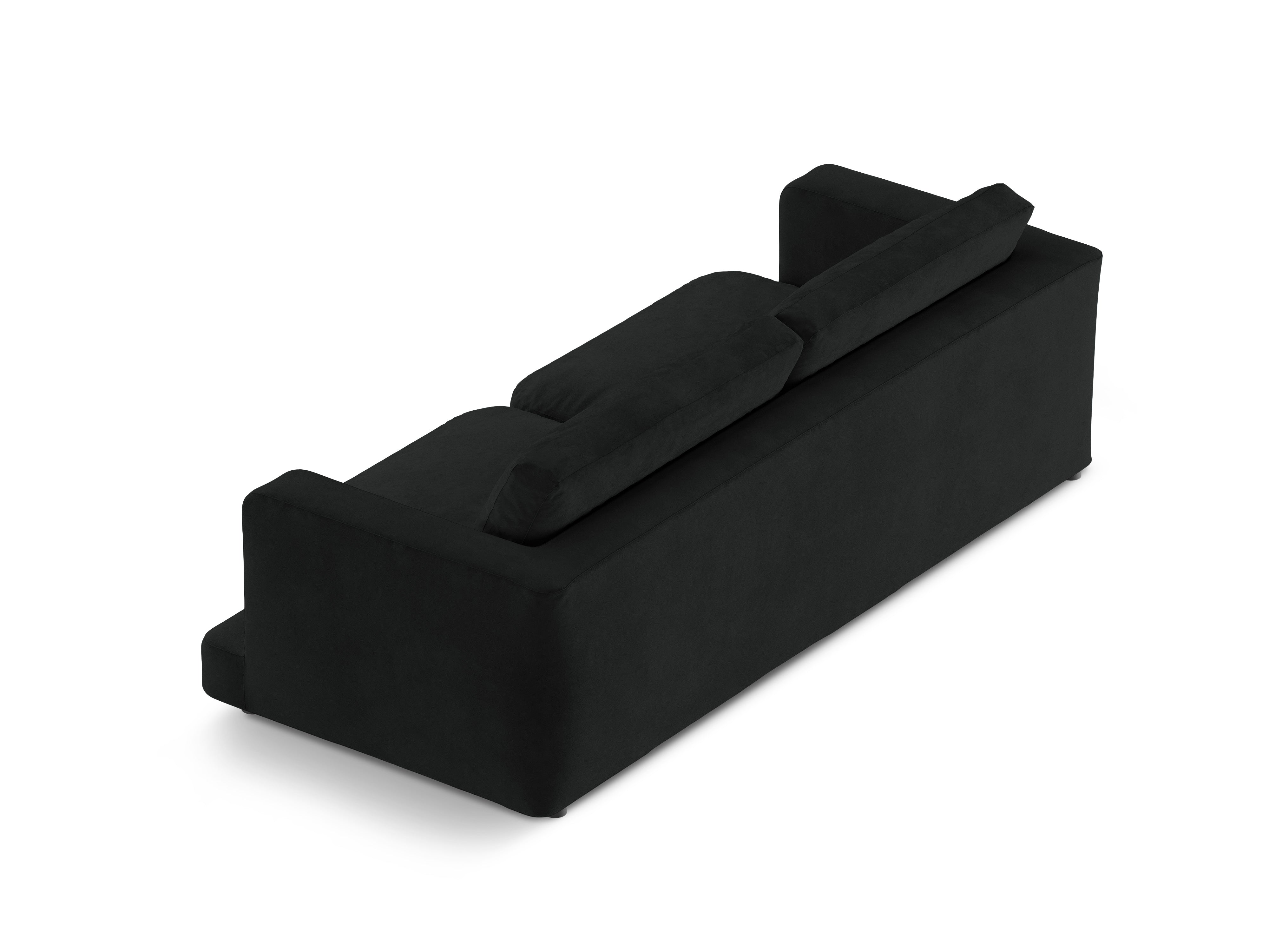 Sofa z jemného velúru pre 4 osoby DAPHNE čierna