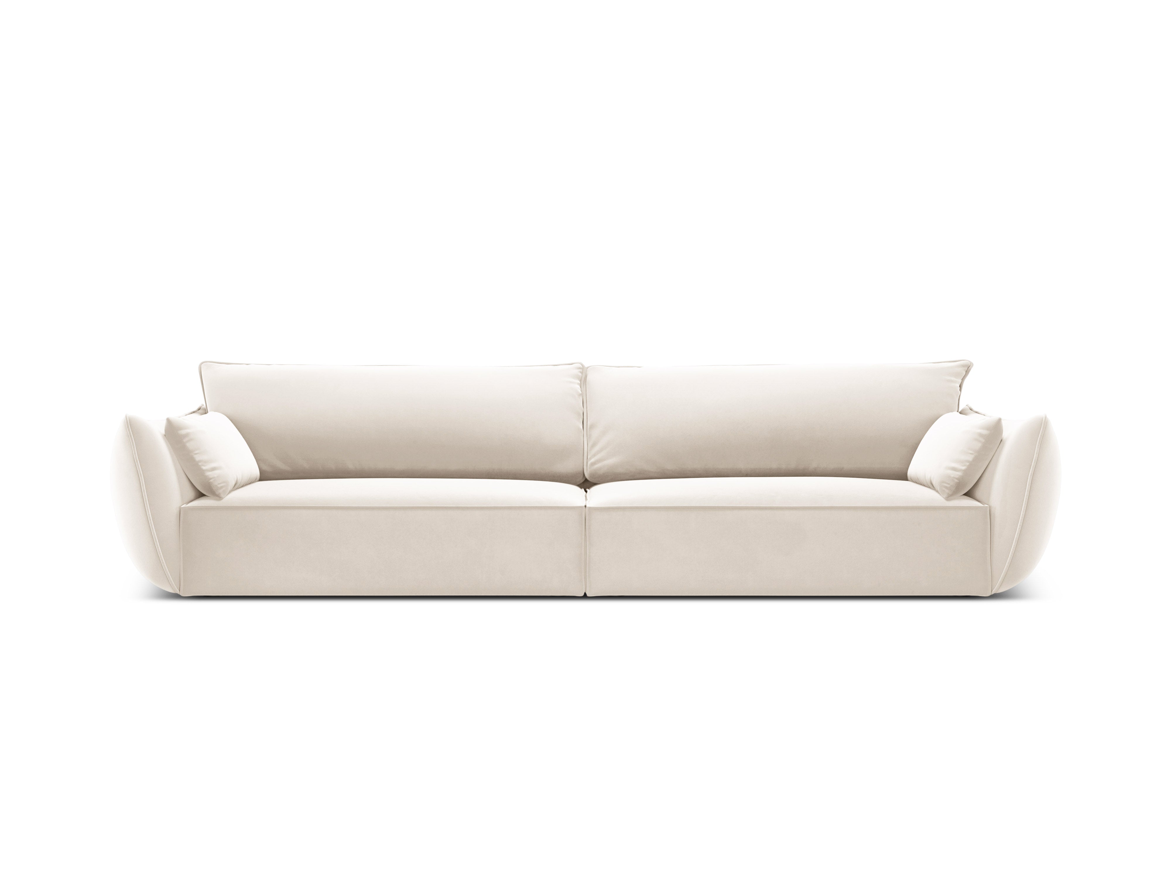 Sofa z jemného velúru pre 4 osoby VANDA béžová