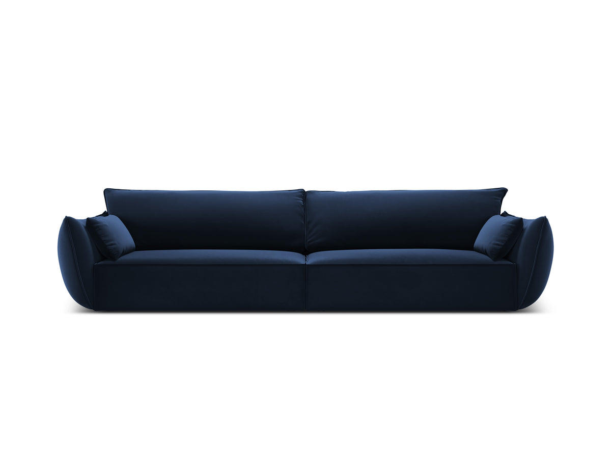 Sofa z jemného velúru pre 4 osoby VANDA granátová
