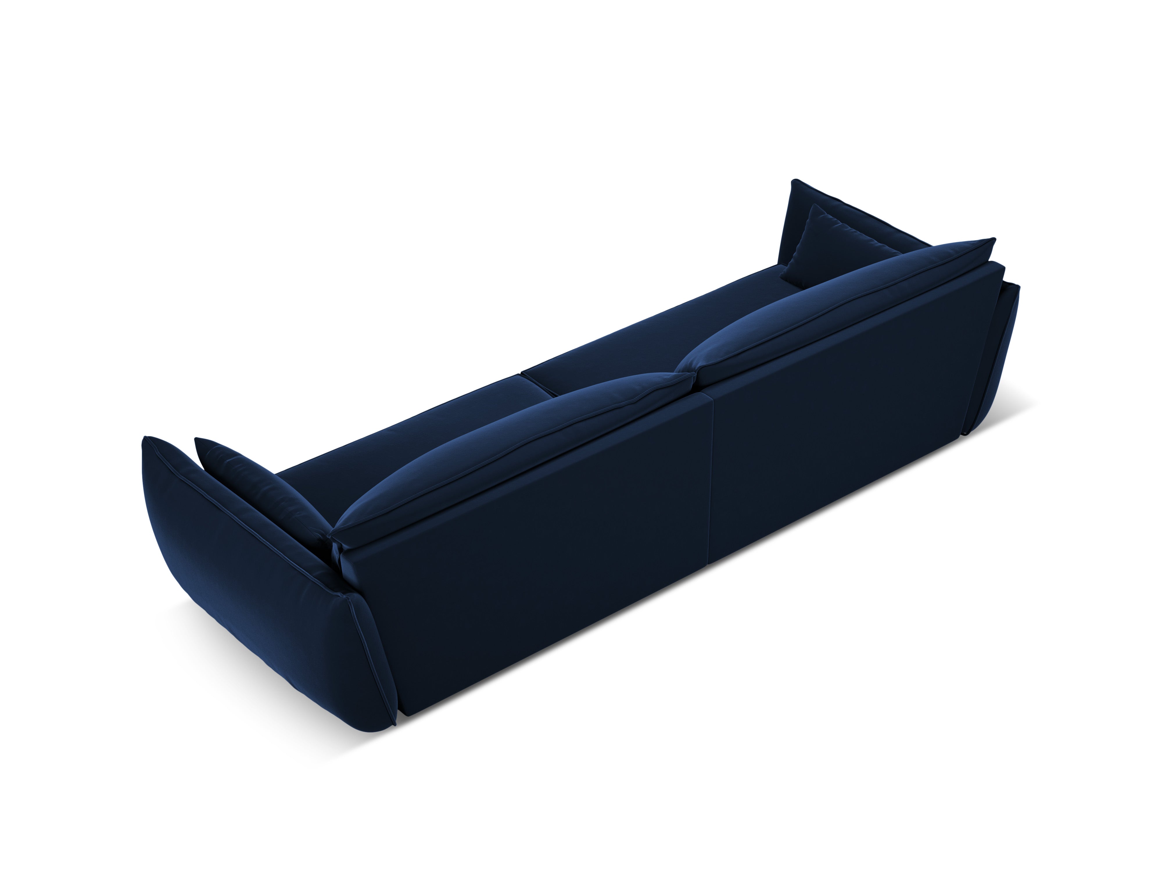 Sofa z jemného velúru pre 4 osoby VANDA granátová