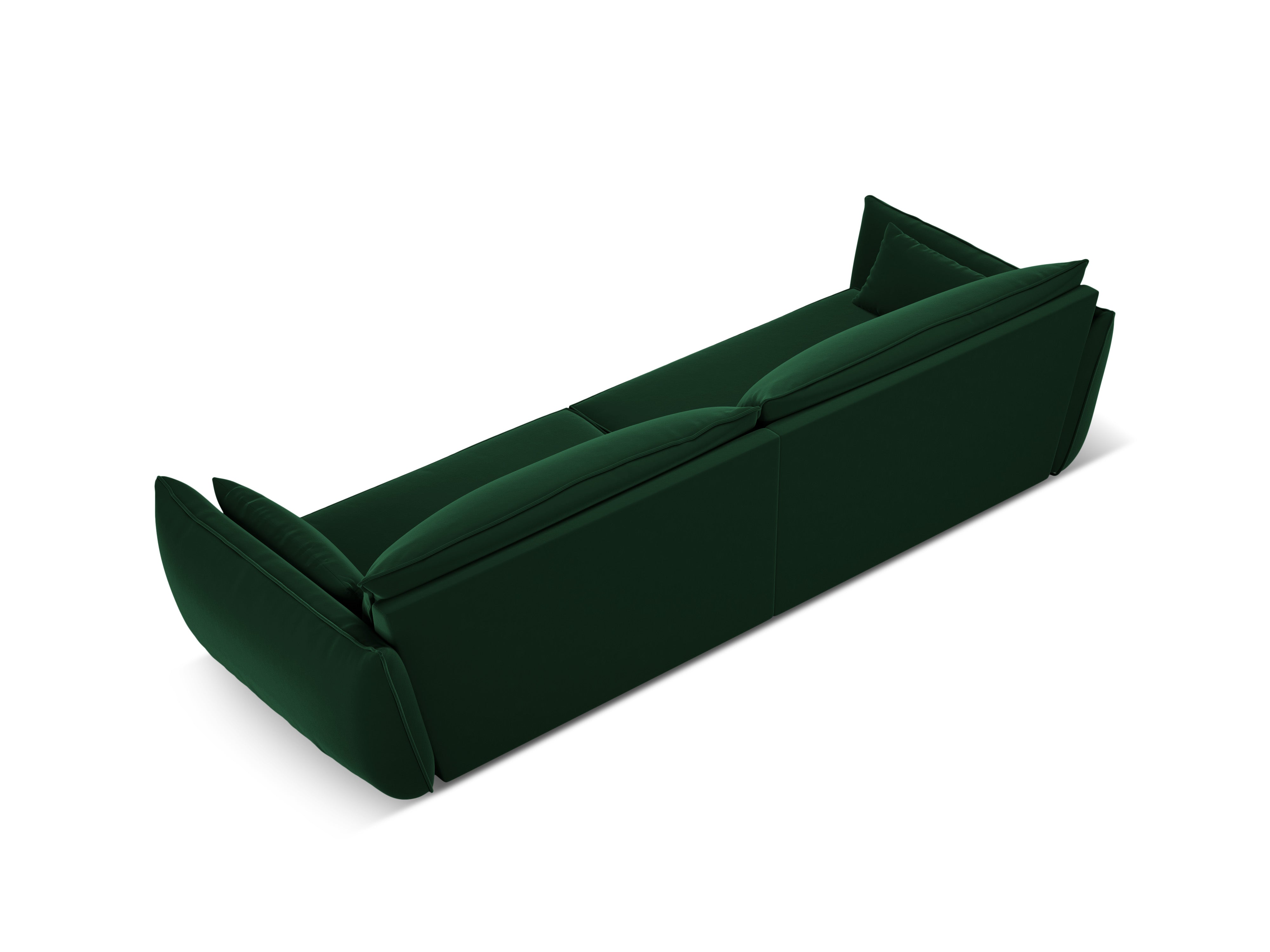 Sofa zamatová 4-osobová VANDA fľašková zelená