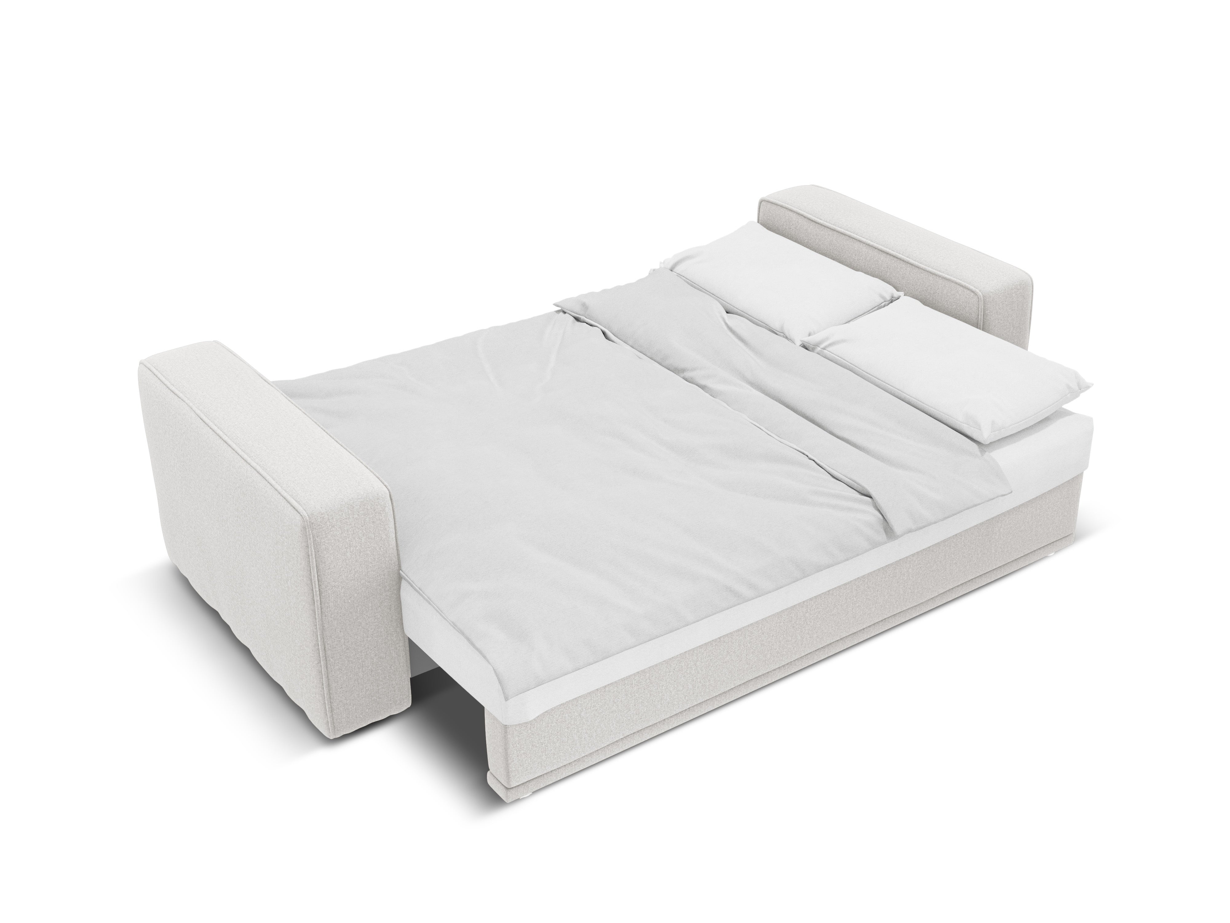 Rohová sedačka s funkciou spania RIBES strieborný šenil