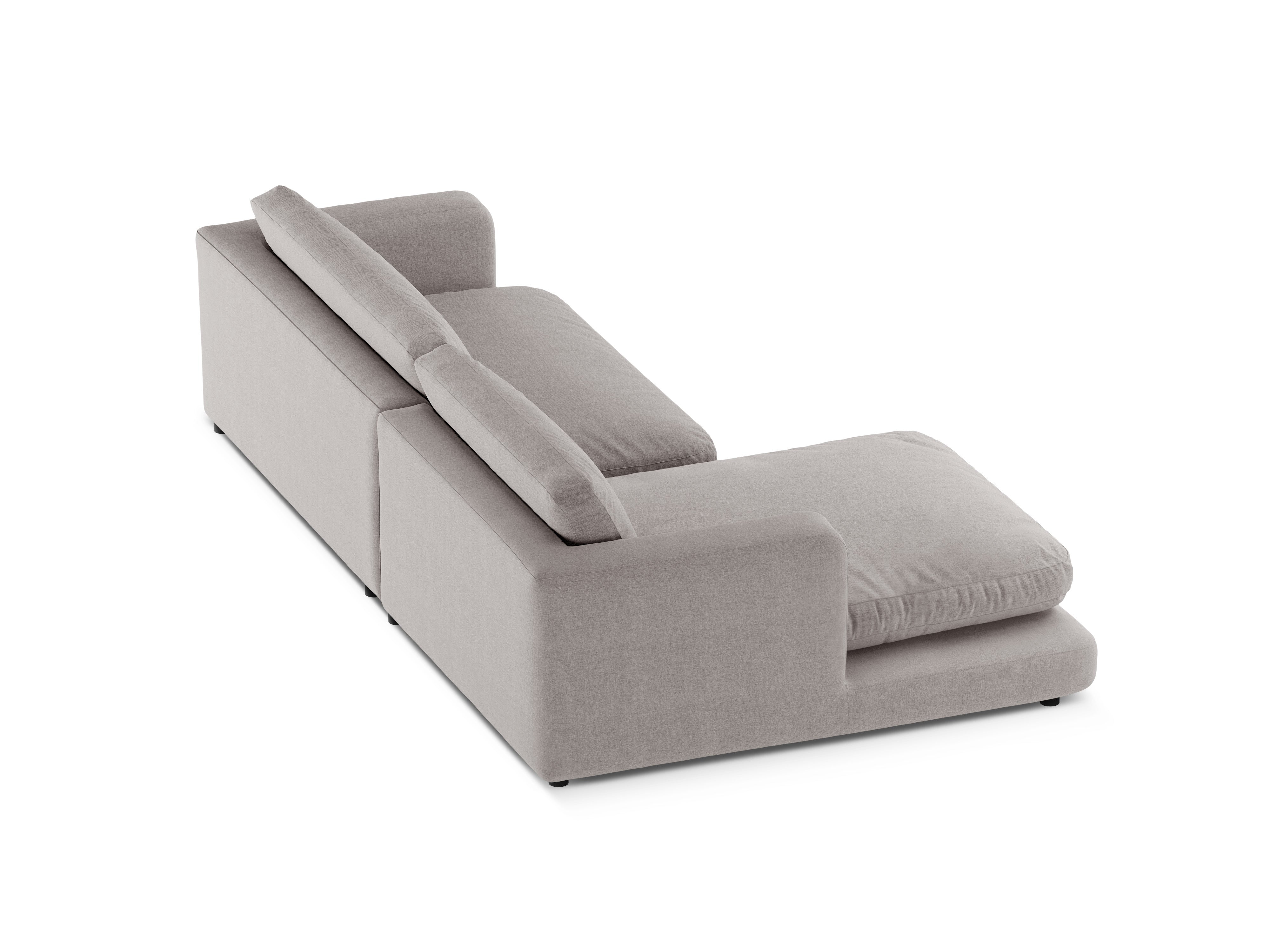 Rohová sedačka DAPHNE ľavá teplá šedá s zamatom