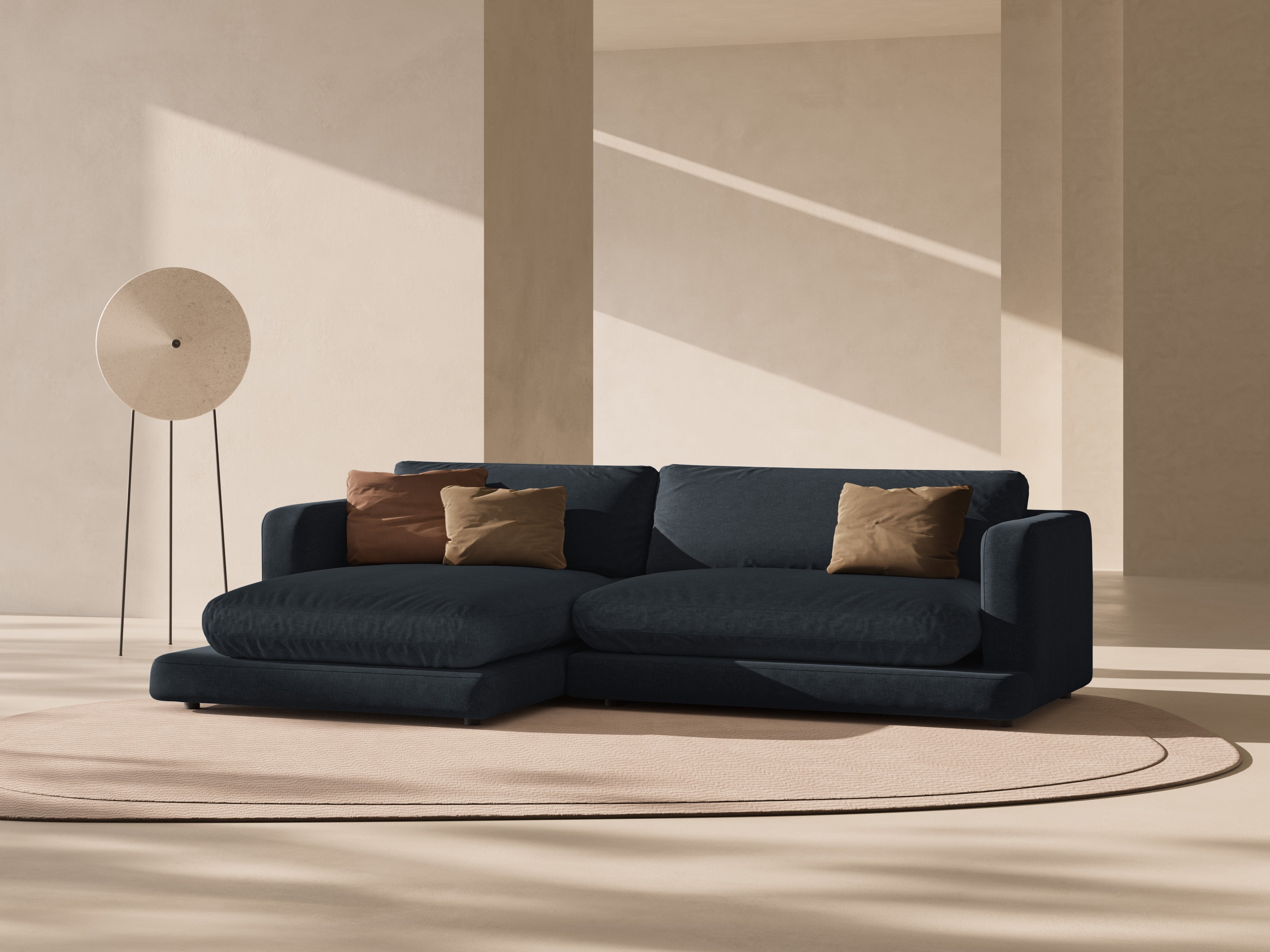 Ľavý rohový gauč DAPHNE čierny szenil