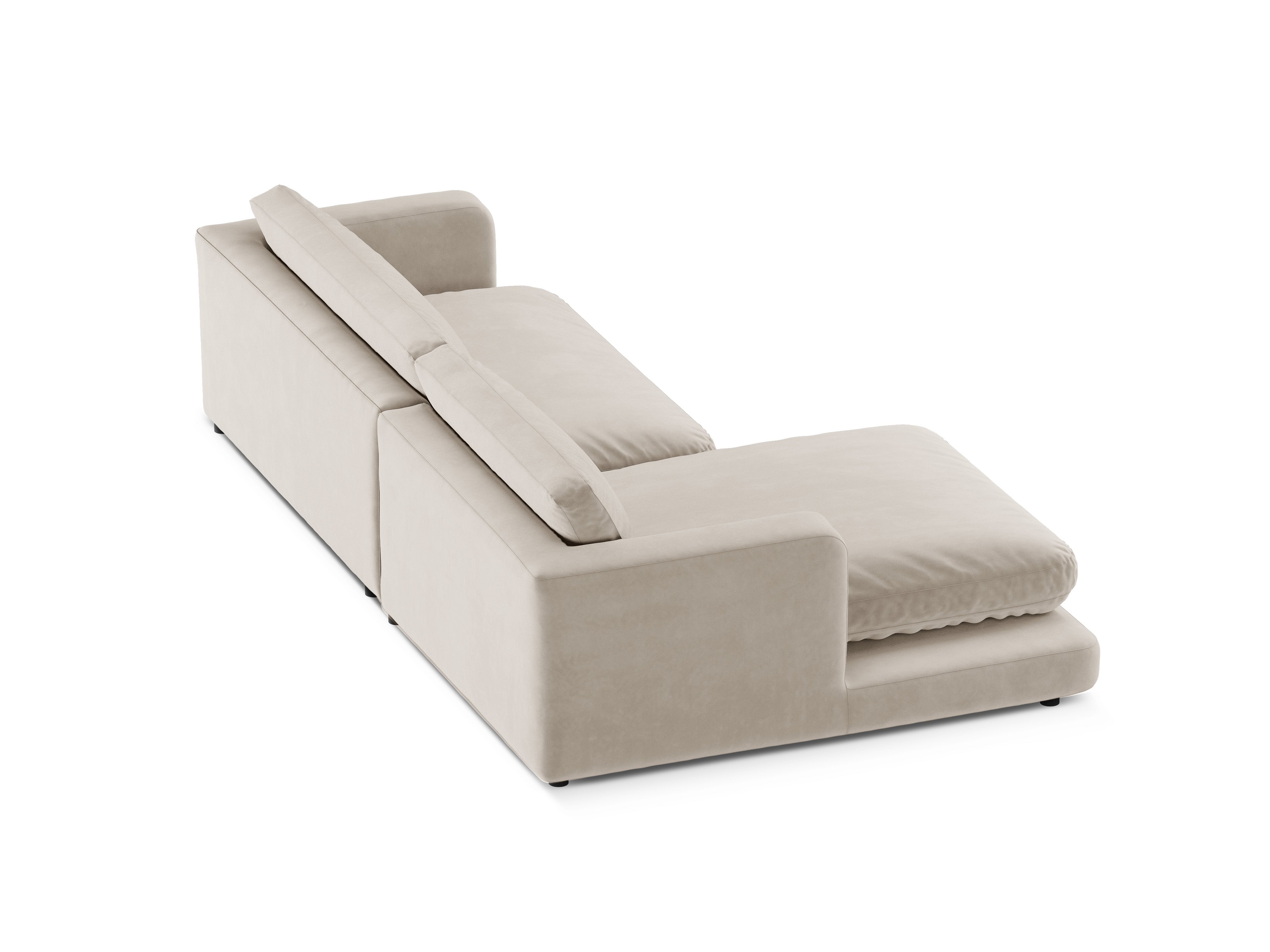 Sofový roh z jemného sametu DAPHNE svetlo béžový