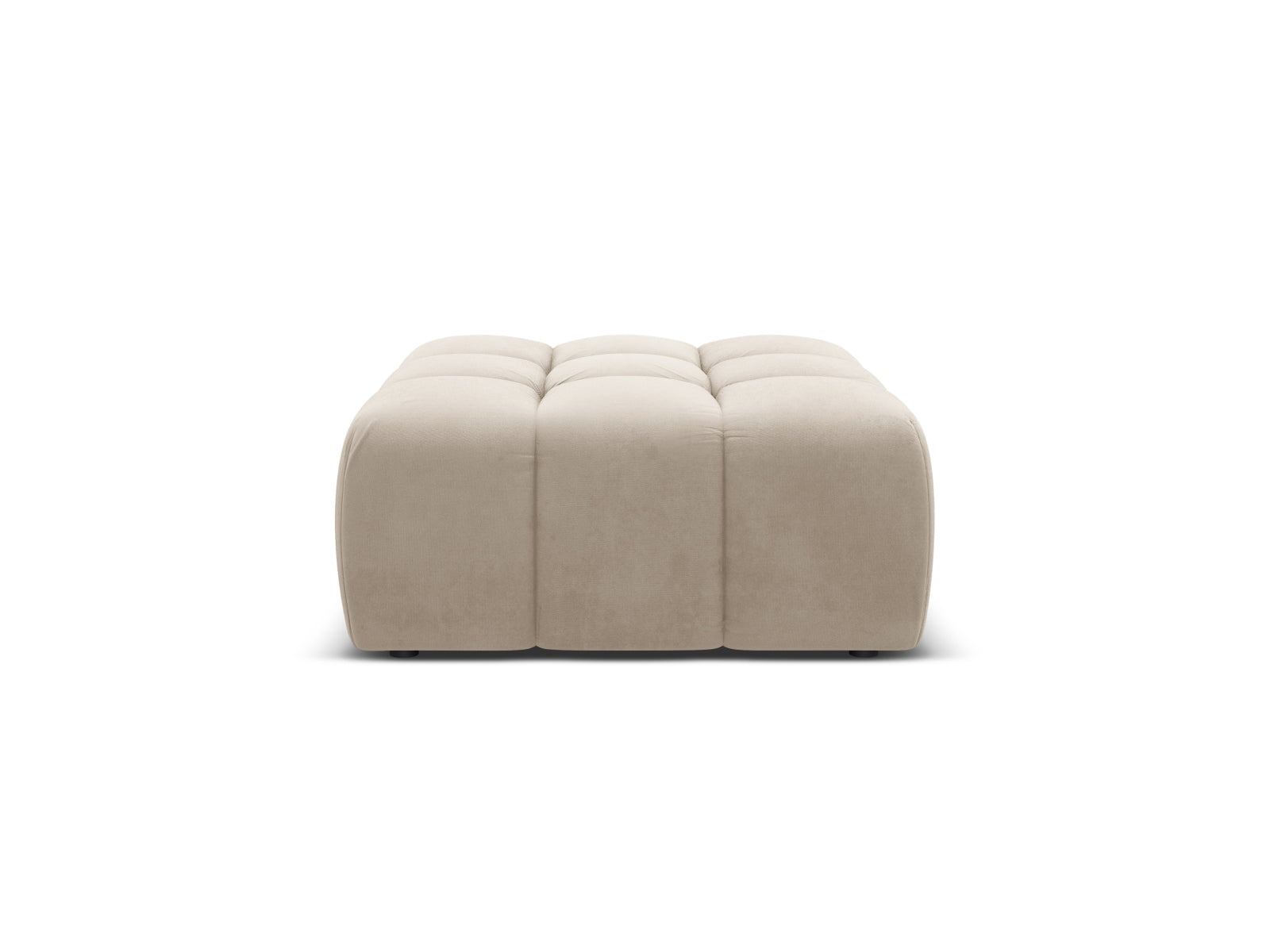 Light Beige Velvet Pouf AGAVE