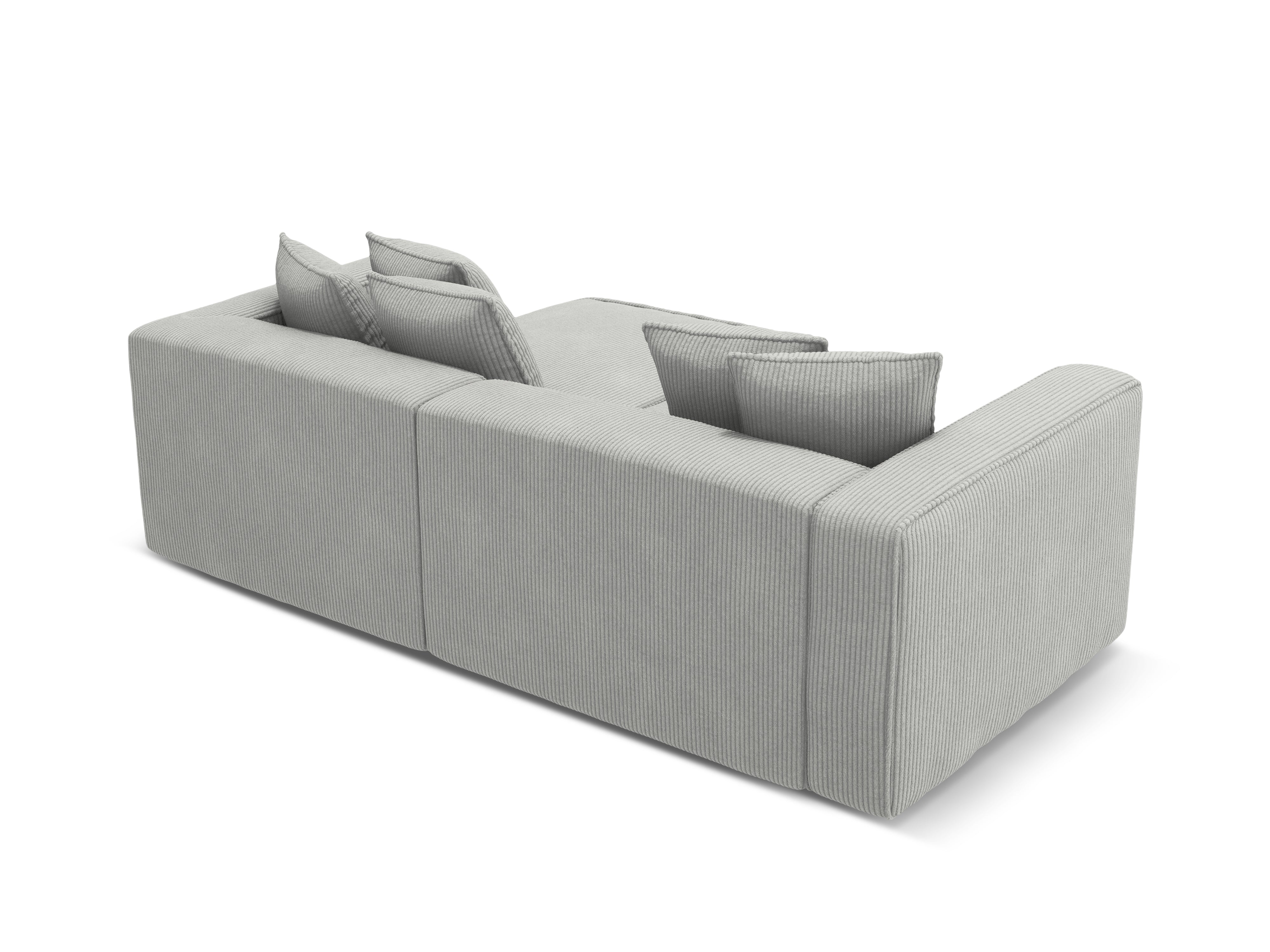 Right-sided corner sofa bed RIBES gray corduroy