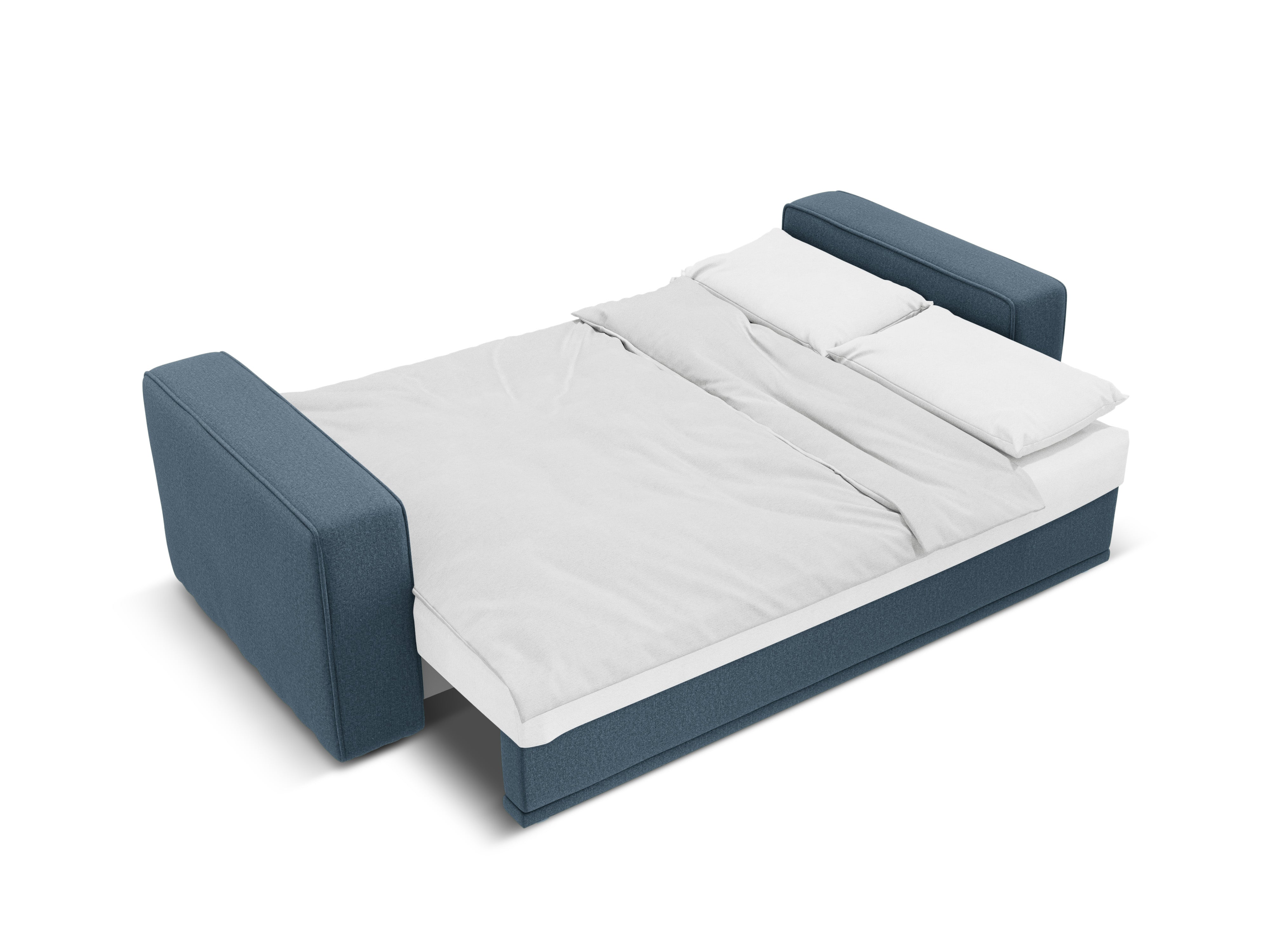 Right-sided corner sofa bed RIBES denim blue chenille