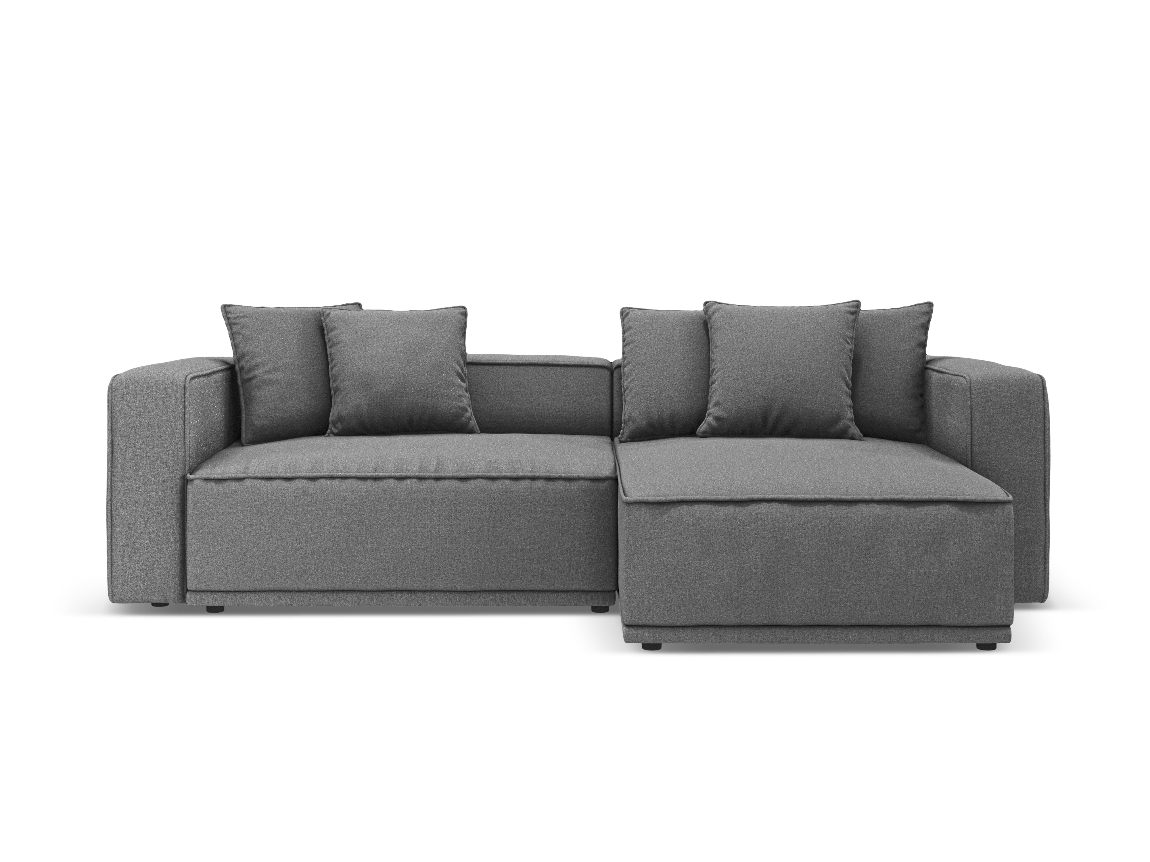 Right-sided corner sofa bed RIBES gray chenille