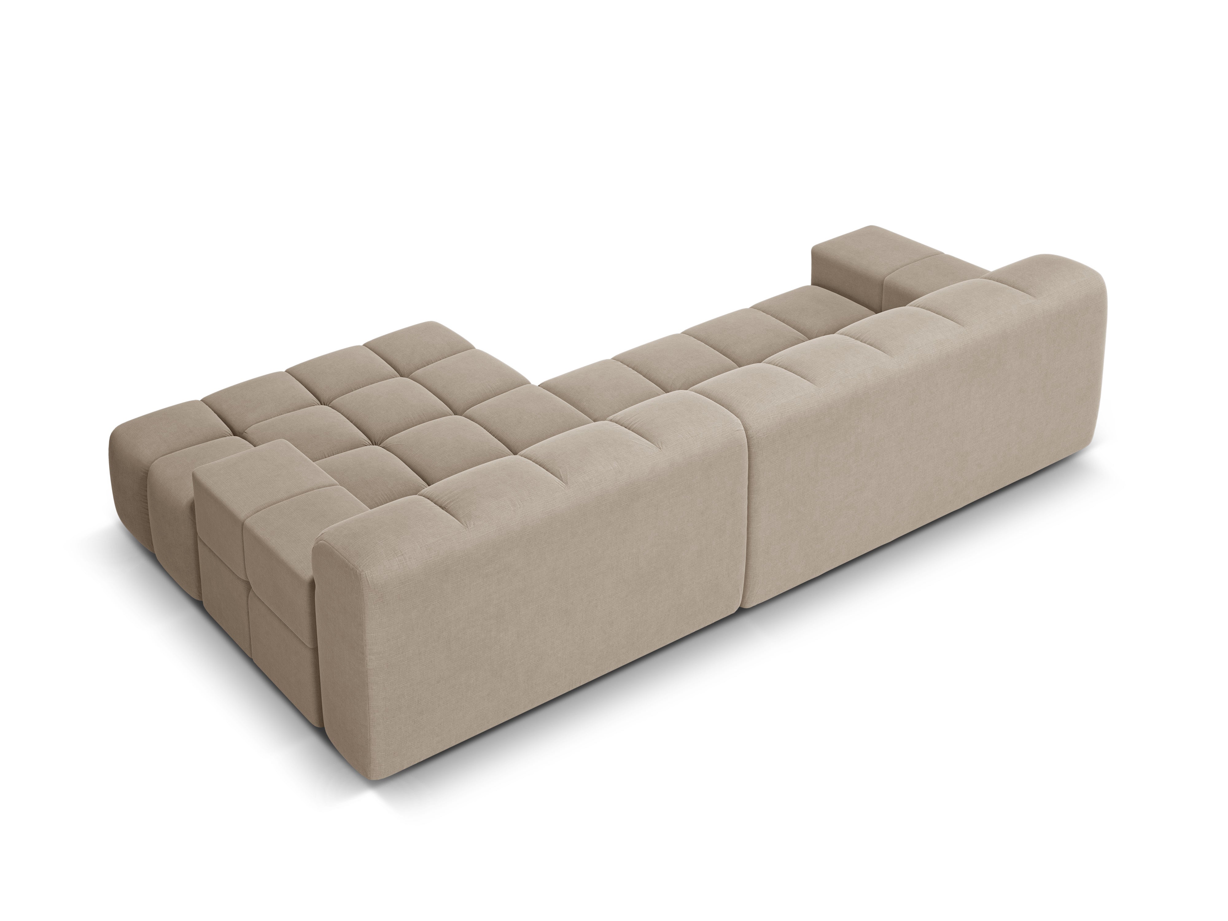 Right-facing 3-seater sofa AGAVE beige chenille