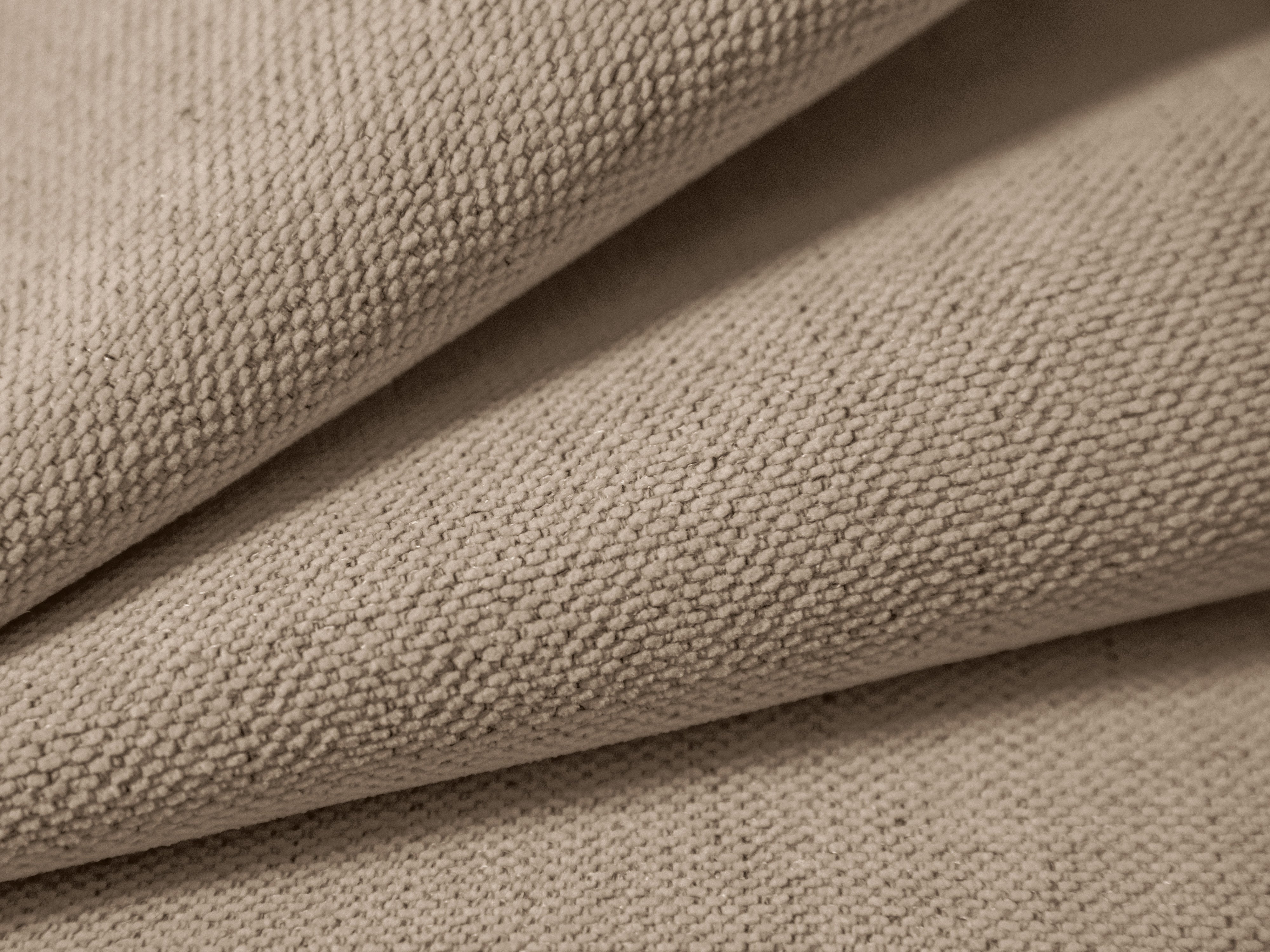 Right-facing 3-seater sofa AGAVE beige chenille