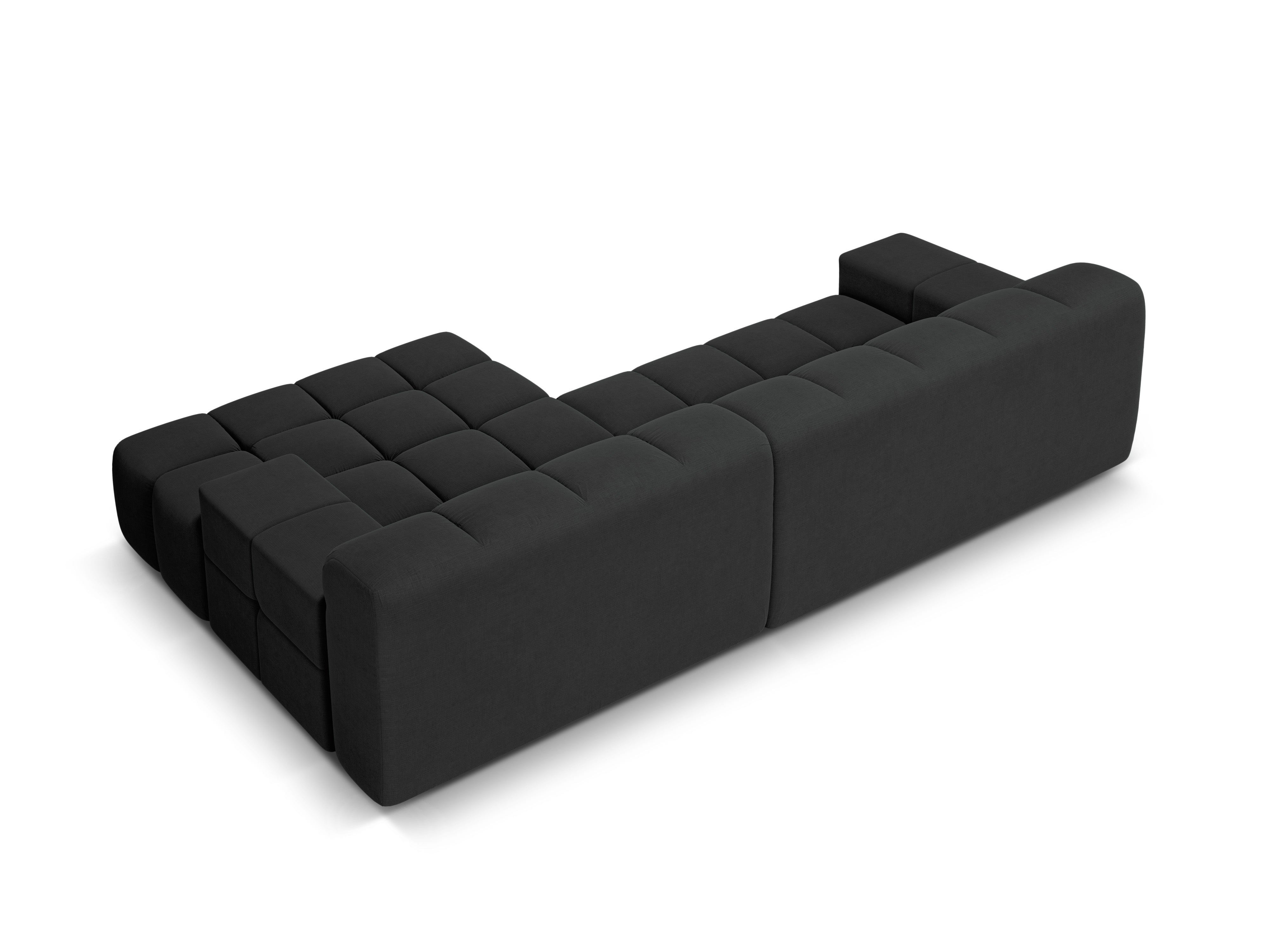 Rohová sedačka pre 3 osoby pravostranná AGAVE antracitová szenil