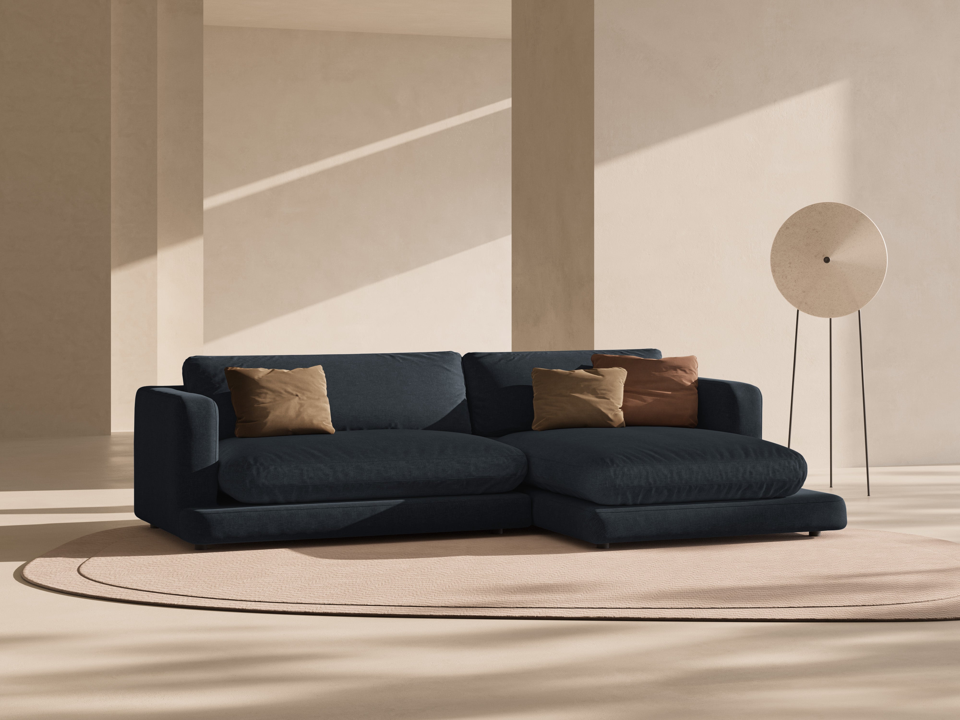 Pravostranný rohový gauč DAPHNE čierny szenil