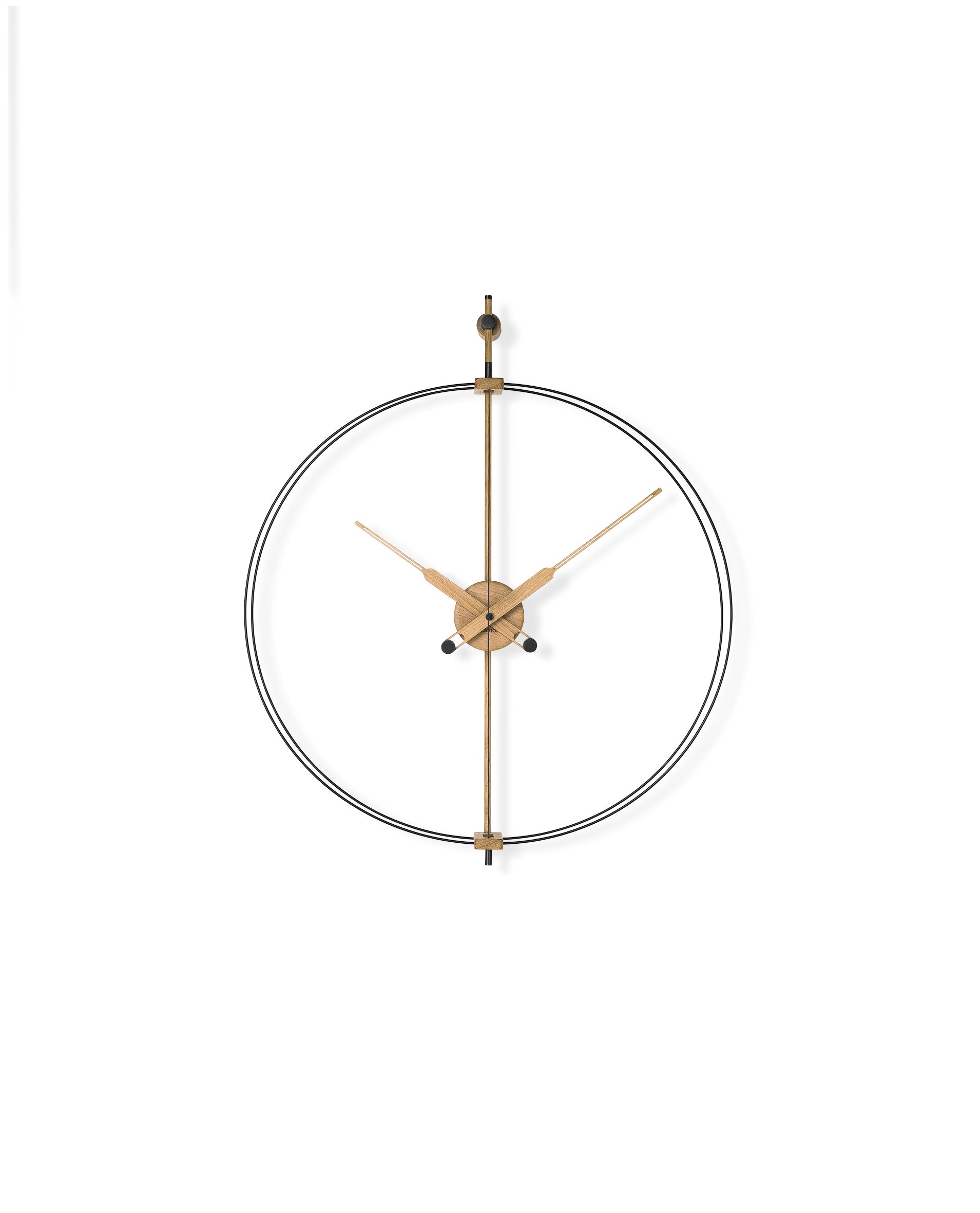 Nástenné hodiny MINI BARCELONA PREMIUM z dubového dreva s čiernym povrchom